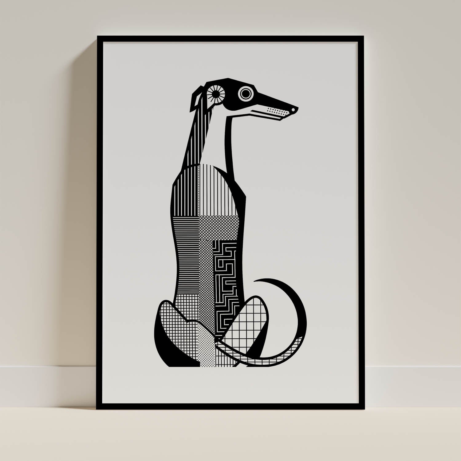 Borzoi Geometric Line Art mockup