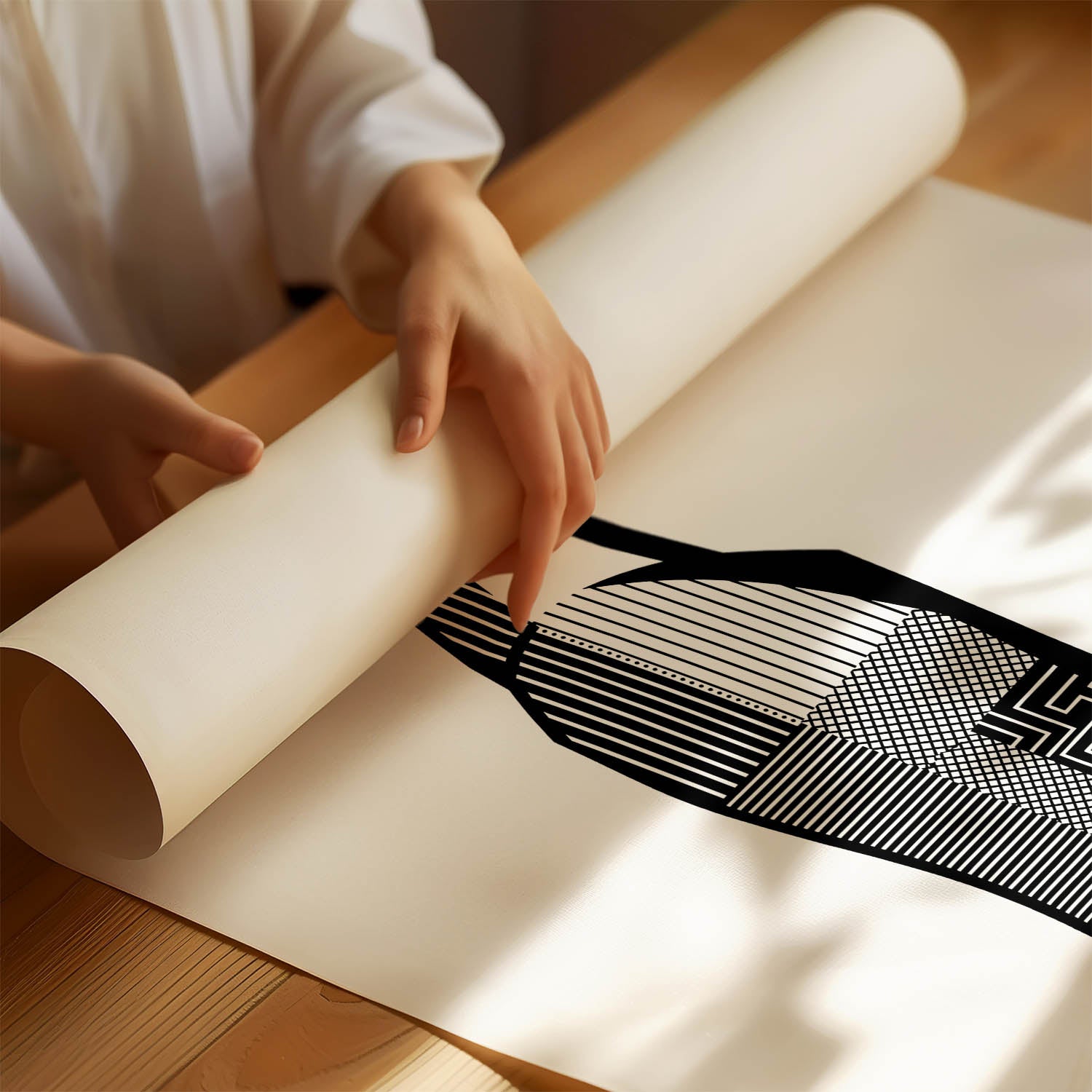 Borzoi Geometric Line Art mockup