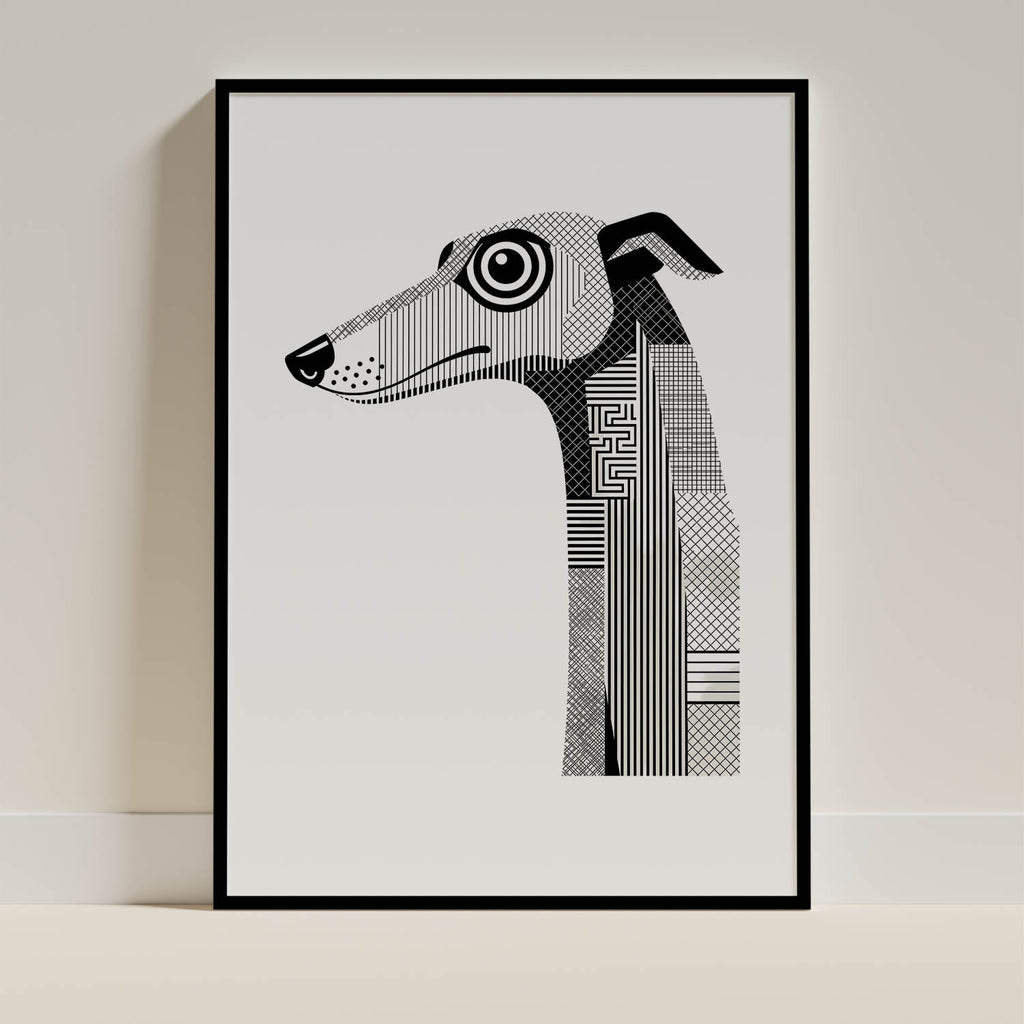 Borzoi Geometric Line Art mockup