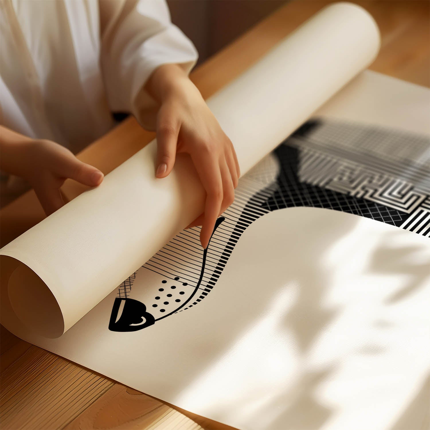 Borzoi Geometric Line Art mockup