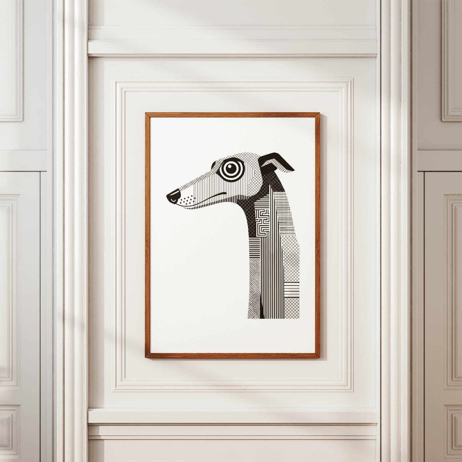 Borzoi Geometric Line Art mockup