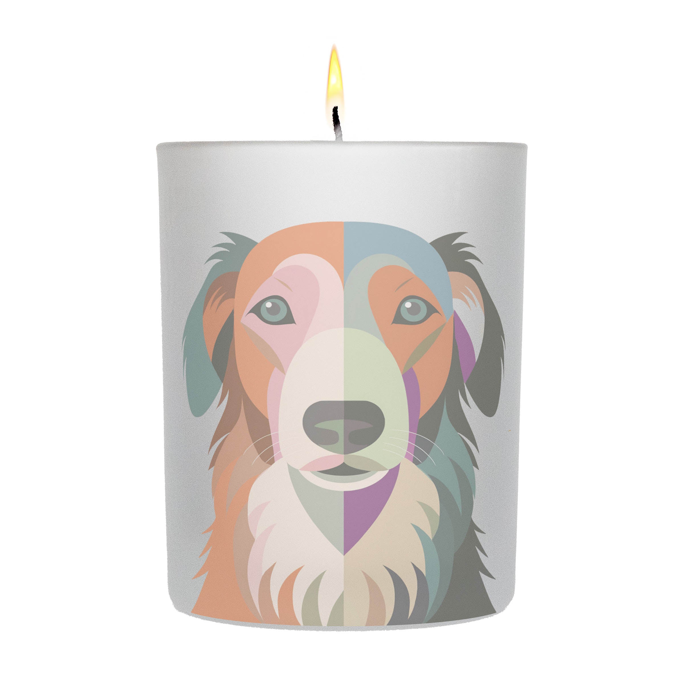 Borzoi Graphic Retro Chic Frosted Candle