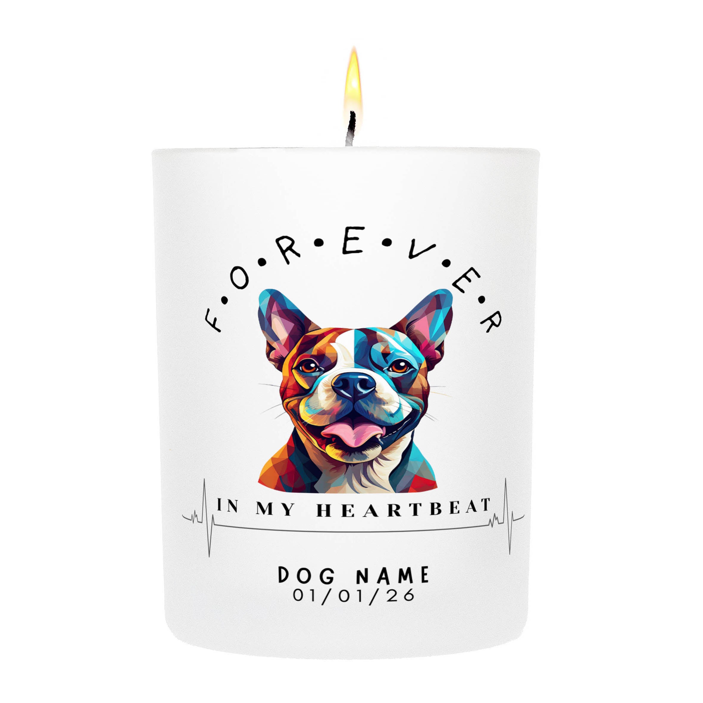 Boston Terrier – Forever in My Heartbeat Custom Candle