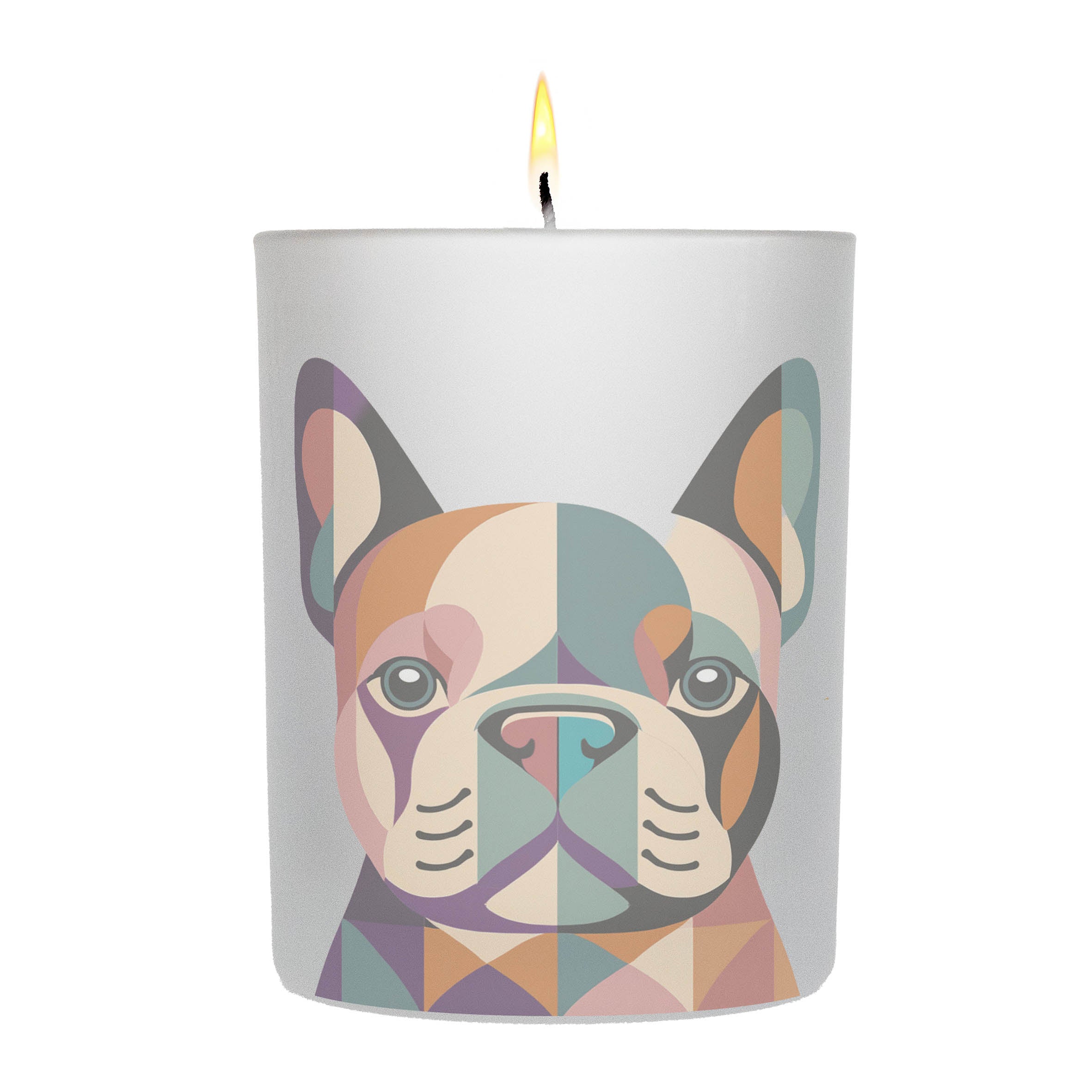 Boston Terrier Graphic Retro Chic Frosted Candle