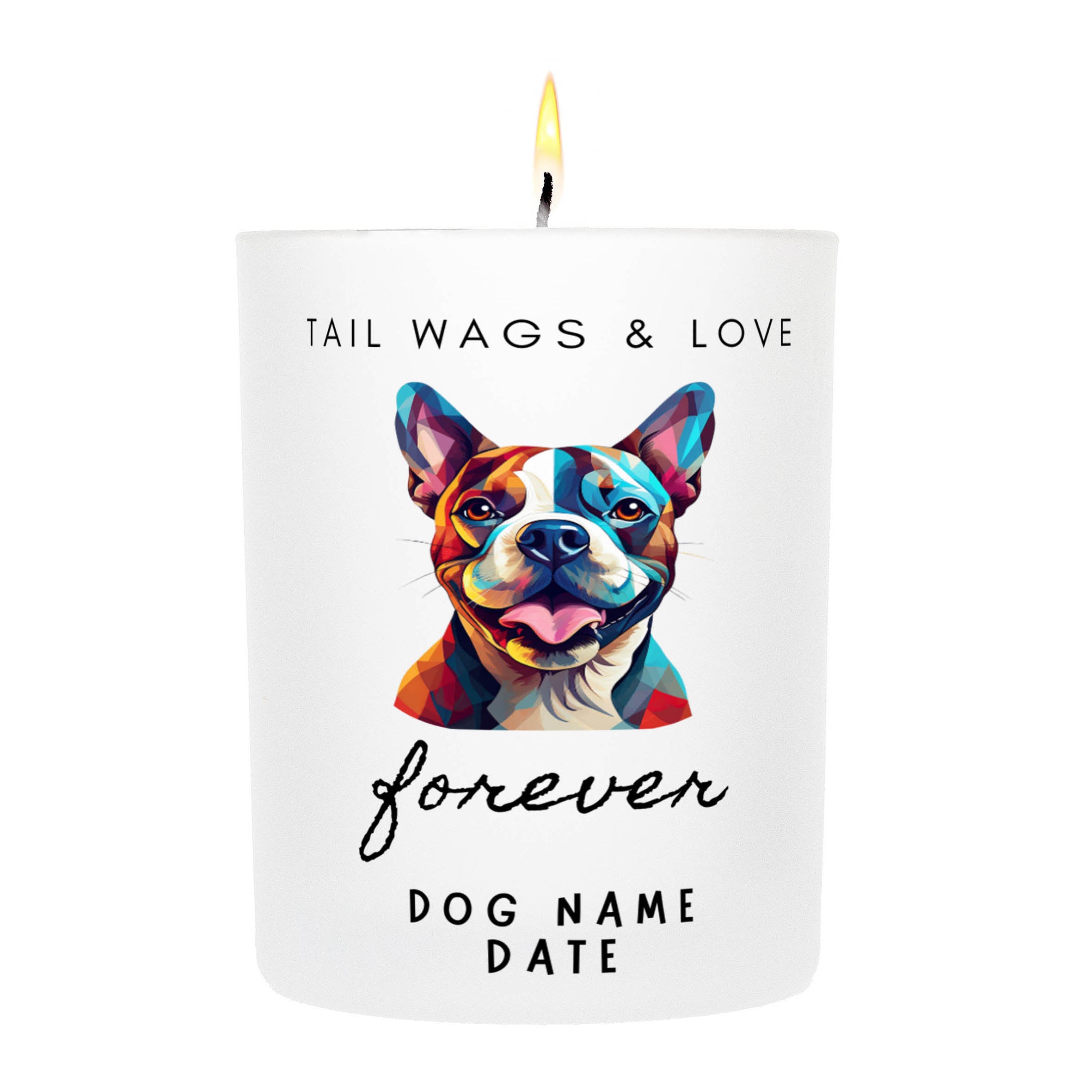 BOSTON TERRIER   Tail Wags & Love Custom Candle