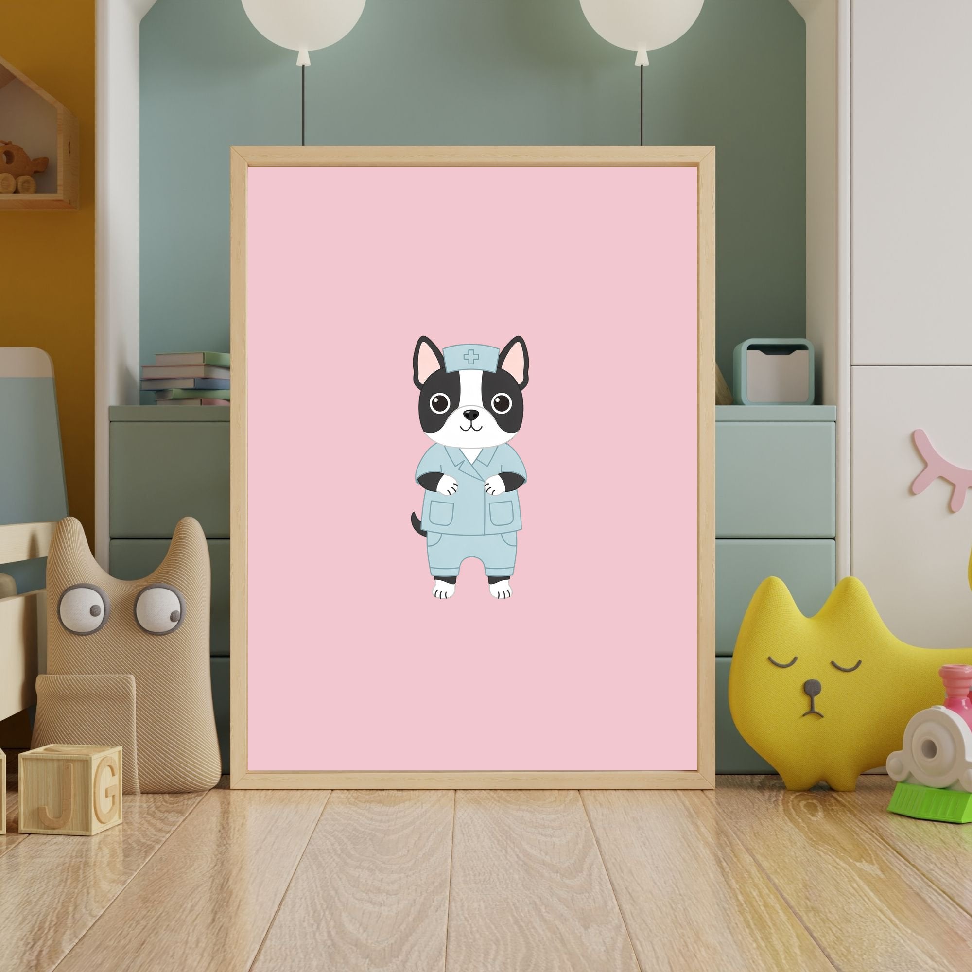Boston Terrier Kids Nursery Wall Art Print Bundle — 22 Dog Costume Designs, 5 Colours, 6 Print Sizes | Digital Download