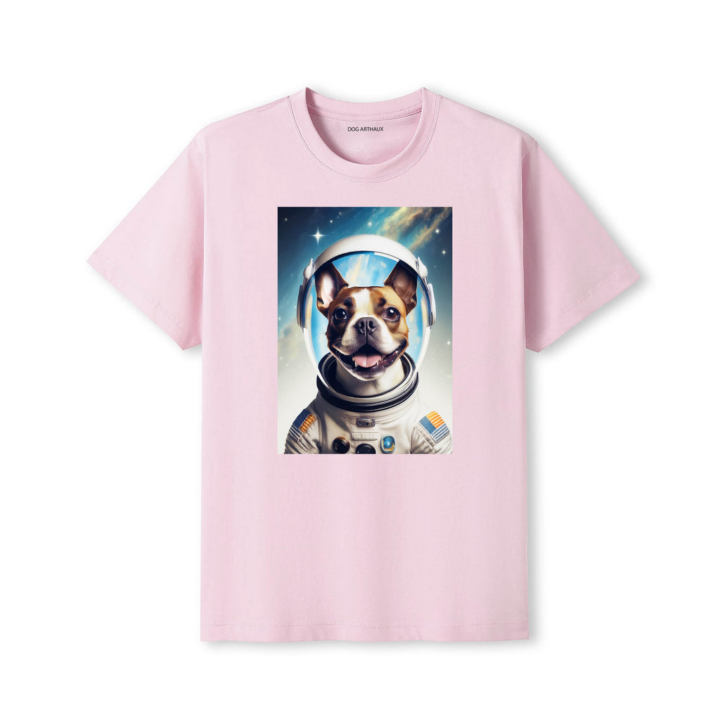 Boston Terrier Astronaut Dog T-shirt - Pink