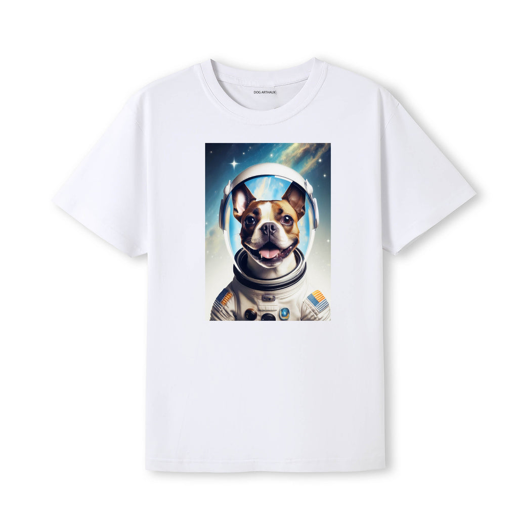 Boston Terrier Astronaut Dog T-shirt - White