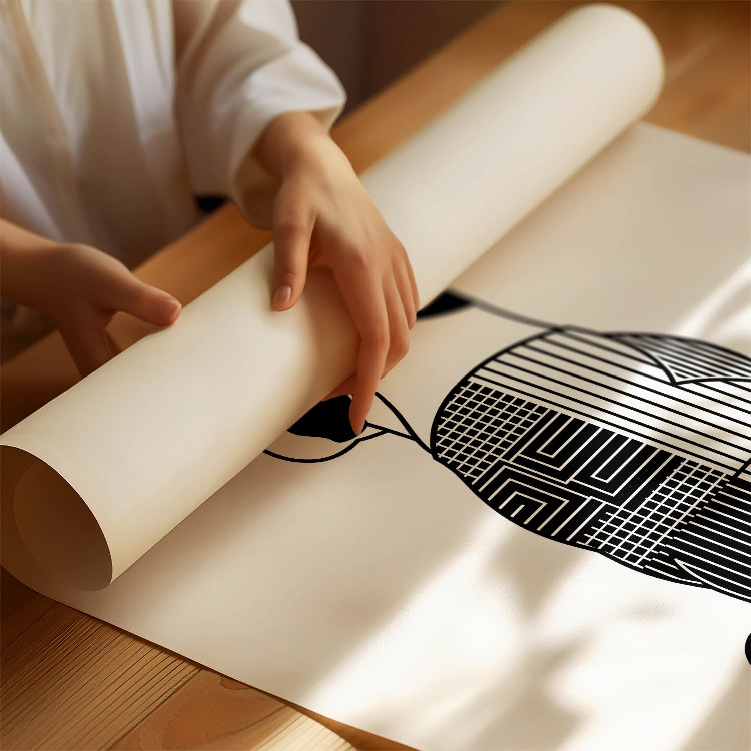Boston Terrier Geometric Line Art mockup