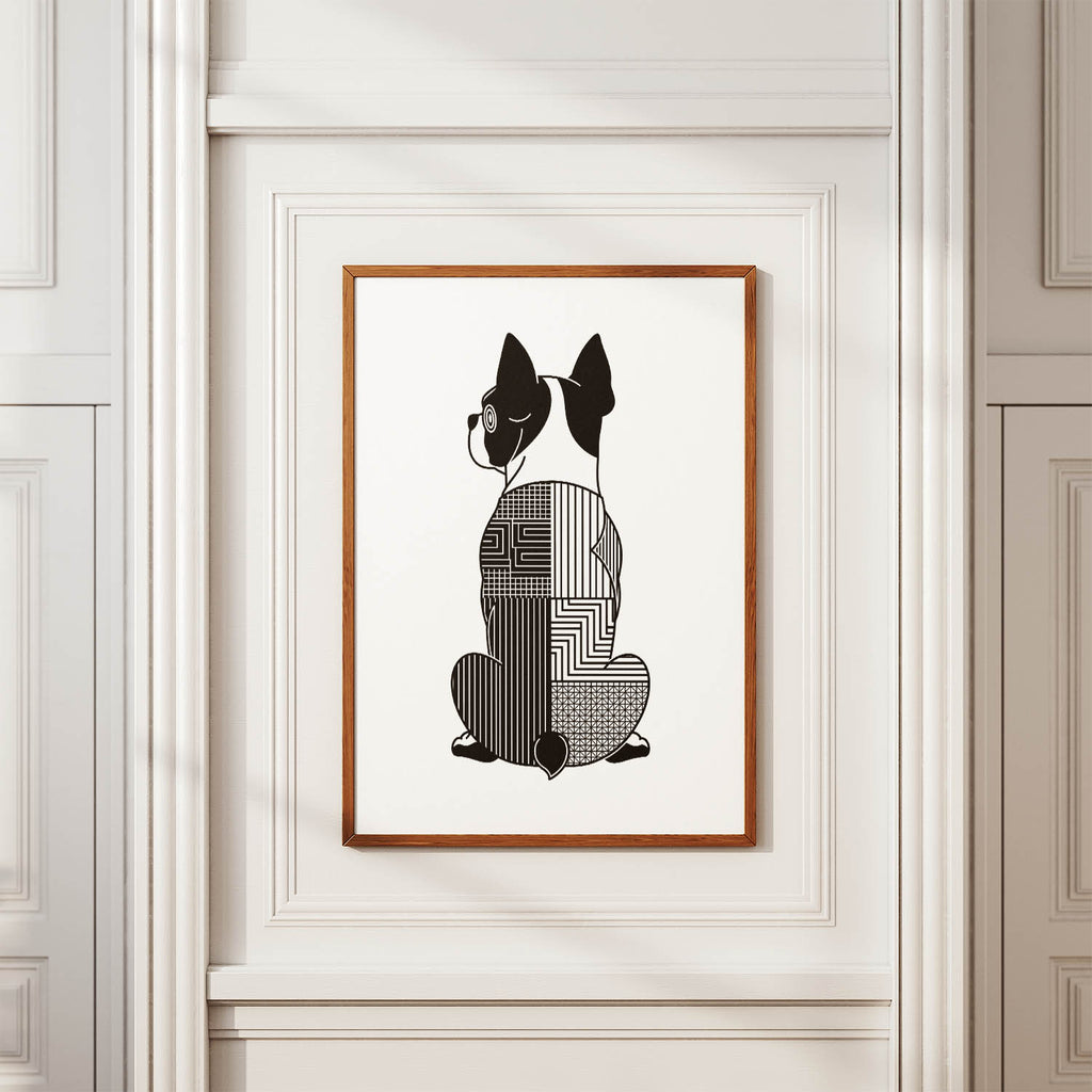Boston Terrier Geometric Line Art mockup