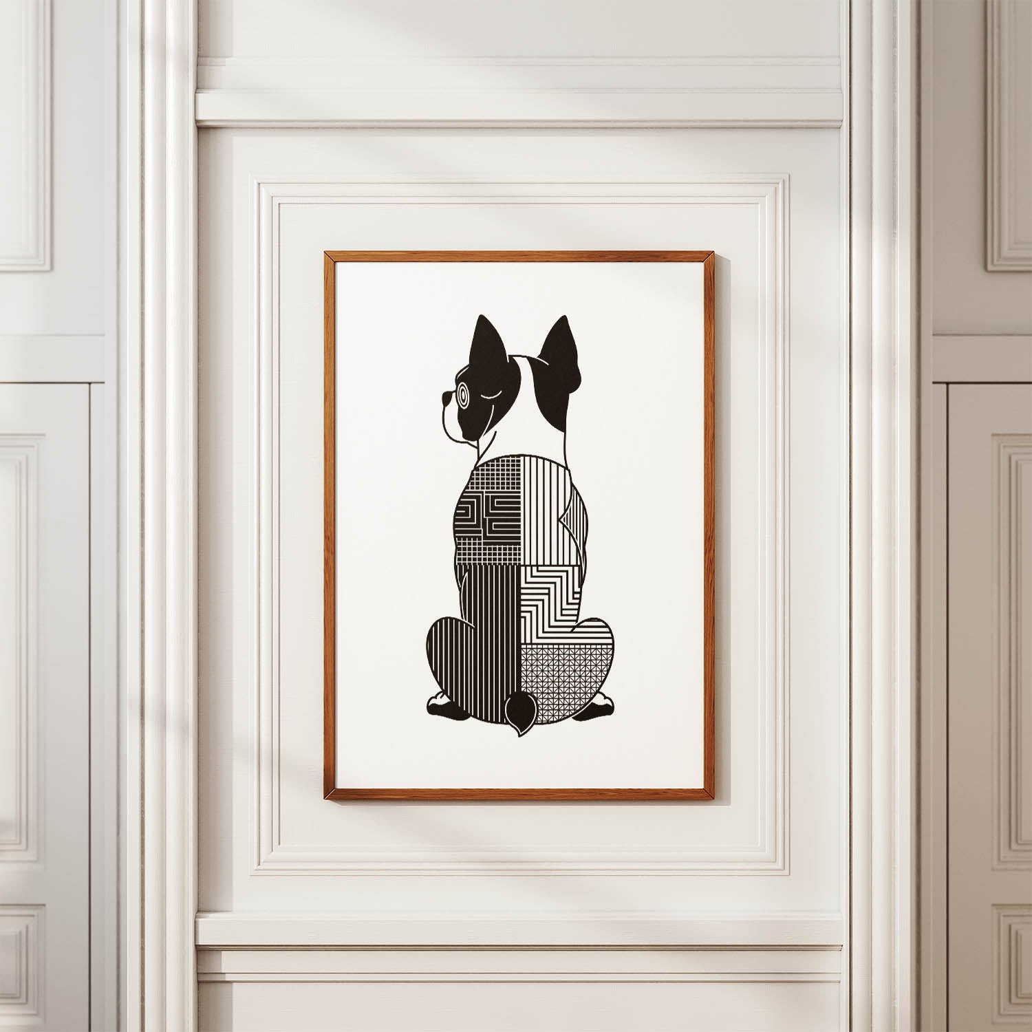 Boston Terrier Geometric Line Art mockup