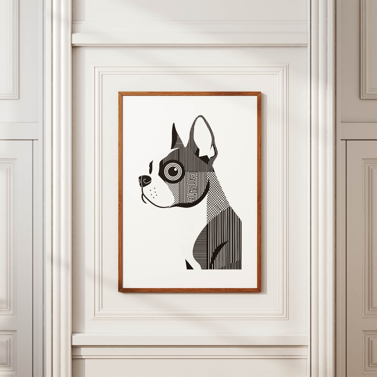 Boston Terrier Geometric Line Art mockup