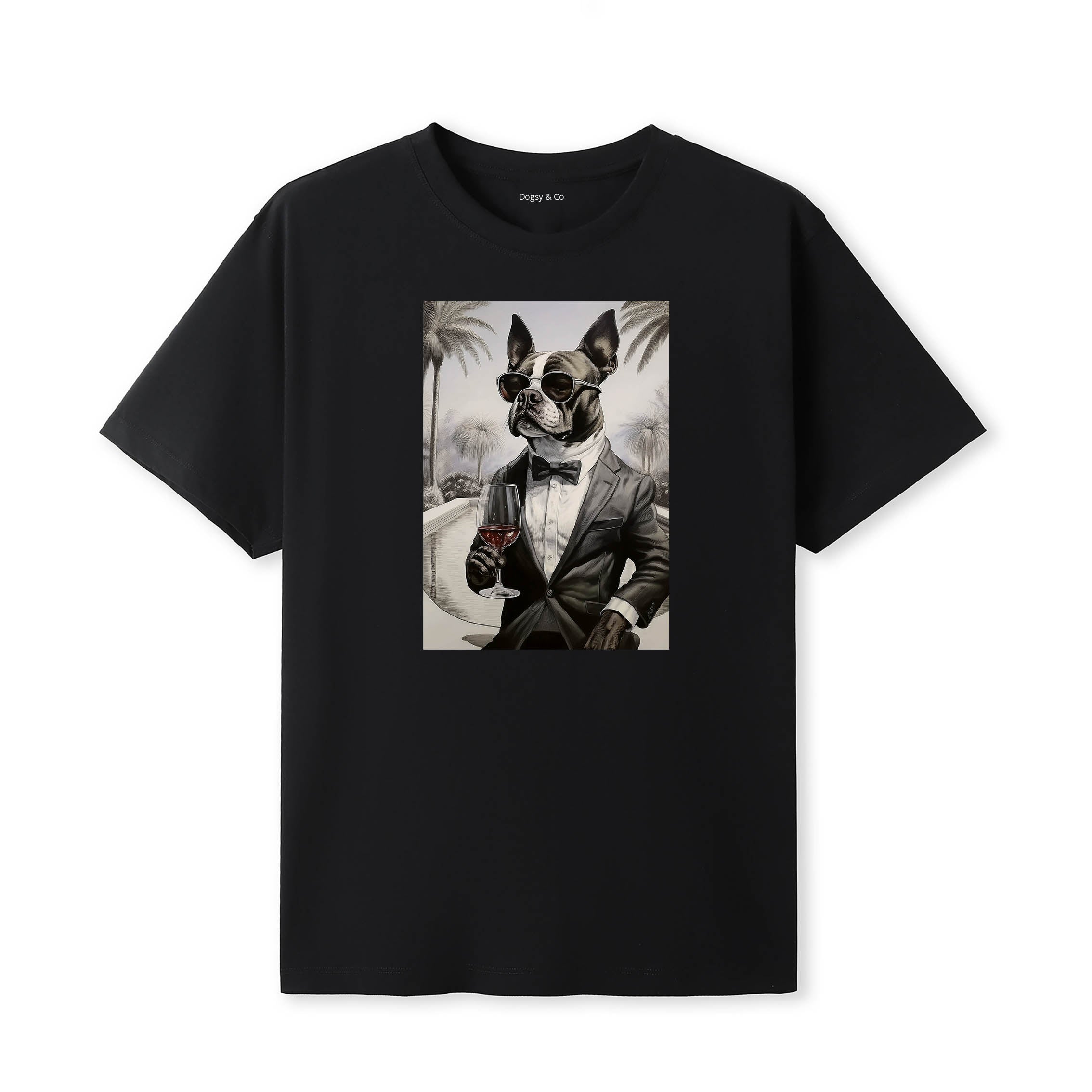 Boston Terrier distinguished gentleman dog t-shirt - black