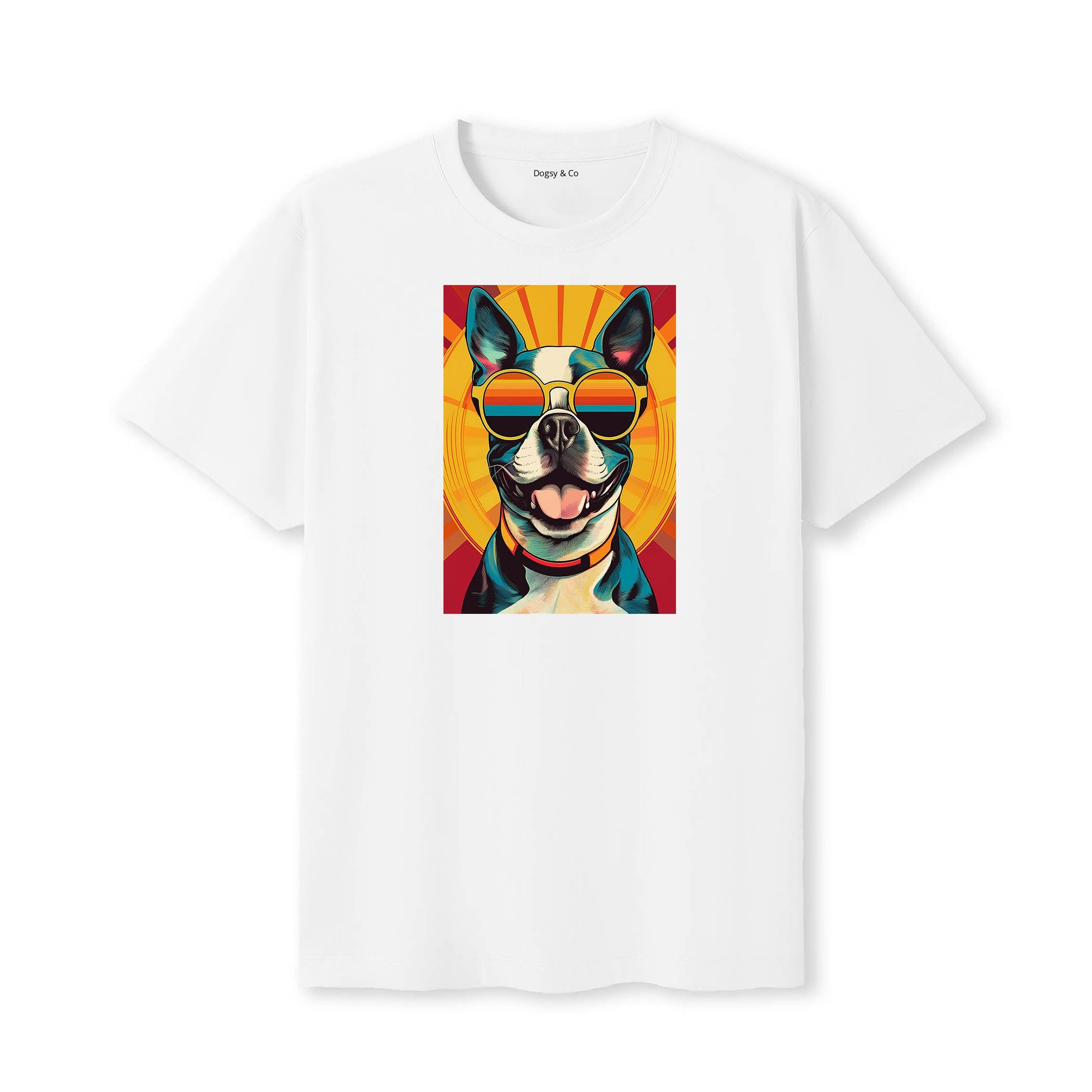 Boston Terrier Sunnies Dog T-Shirt White
