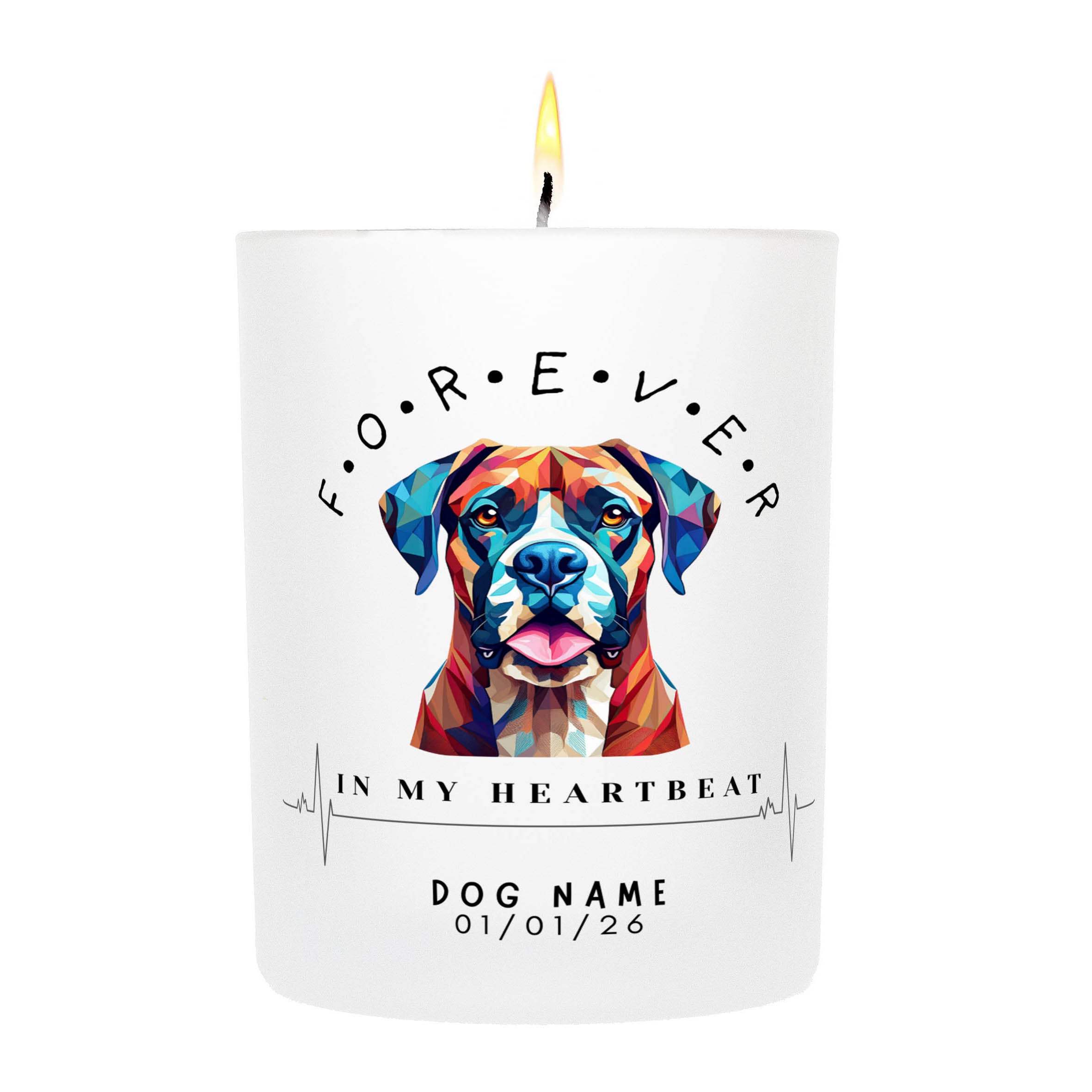 Boxer – Forever in My Heartbeat Custom Candle
