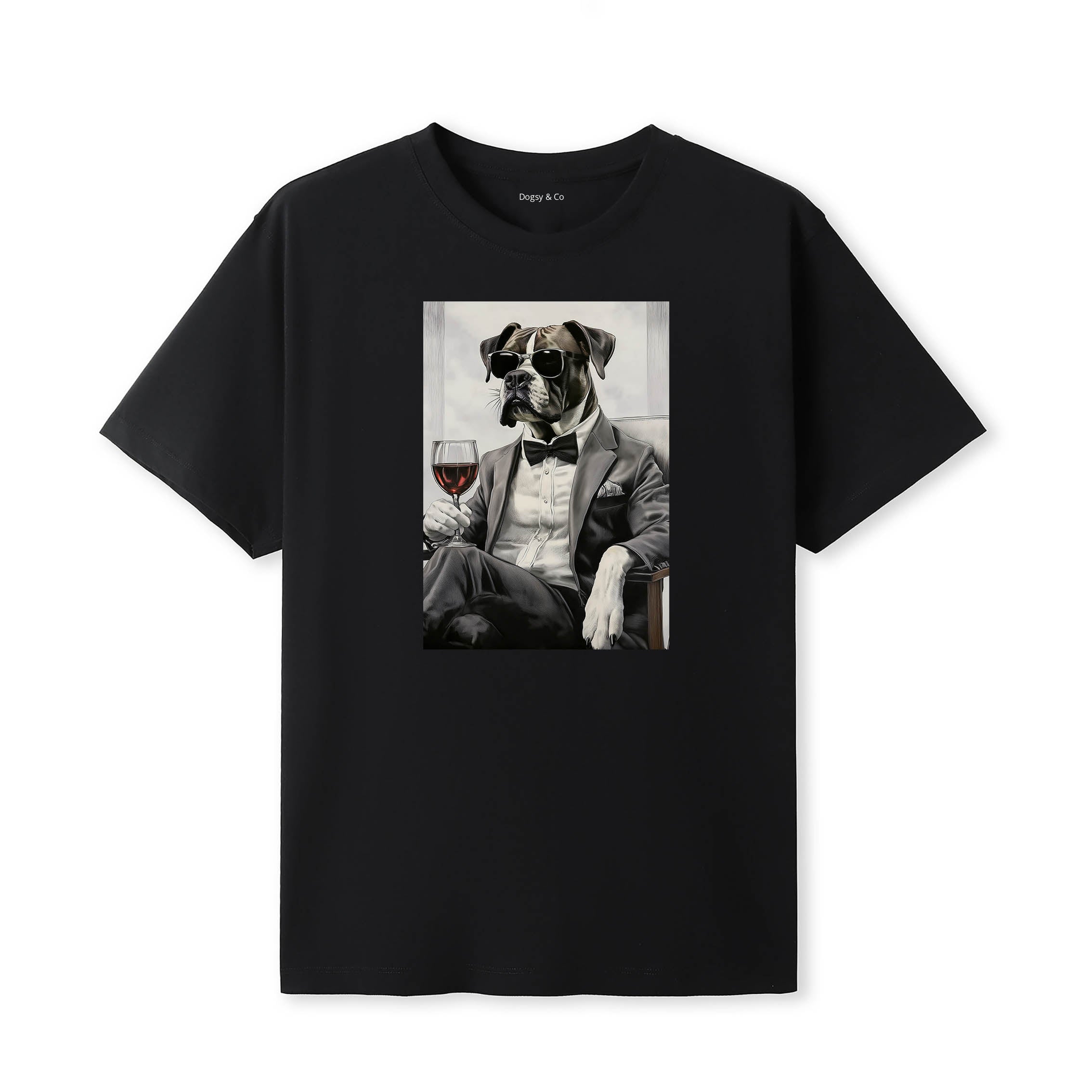 Boxer distinguished gentleman dog t-shirt - black