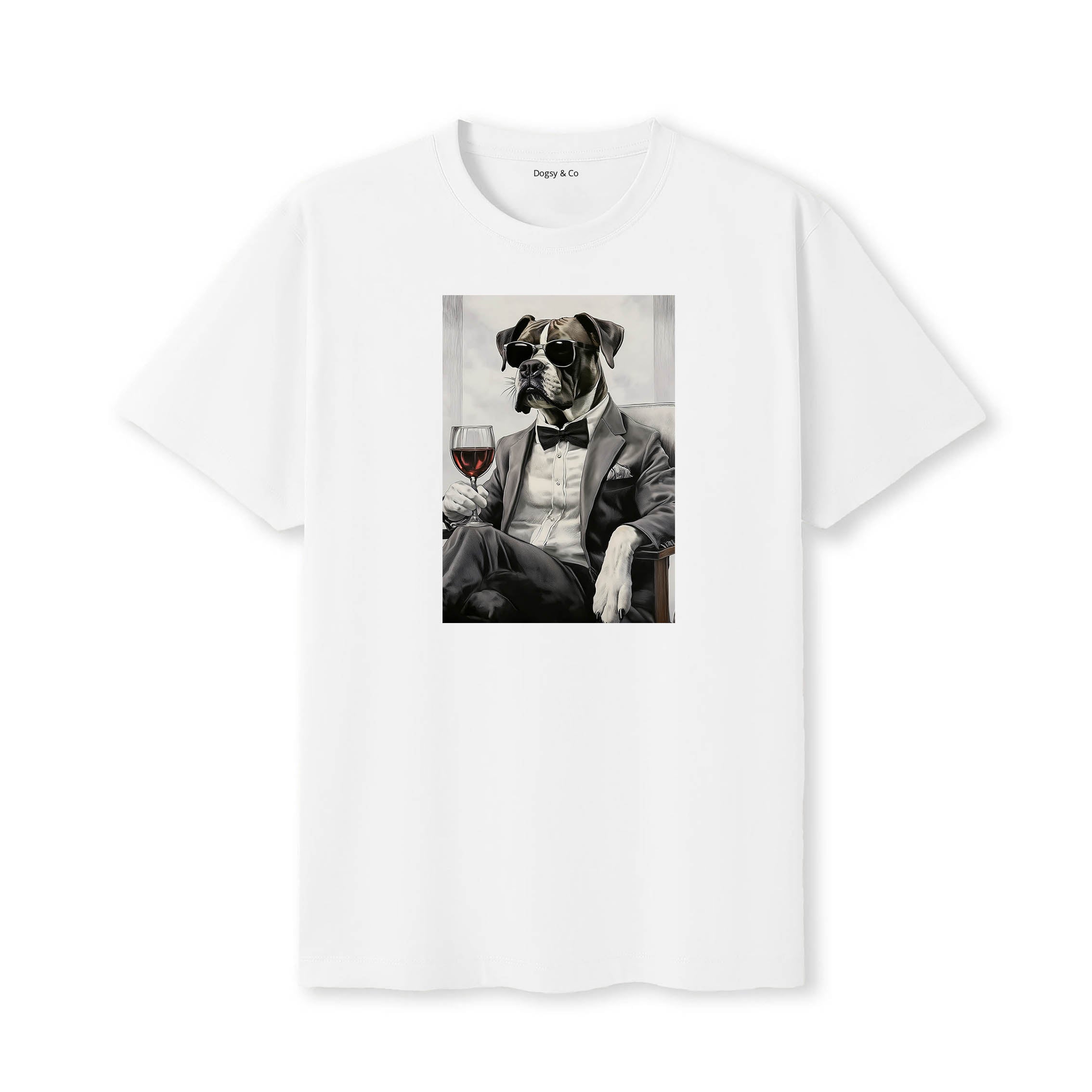 Boxer distinguished gentleman dog t-shirt - white