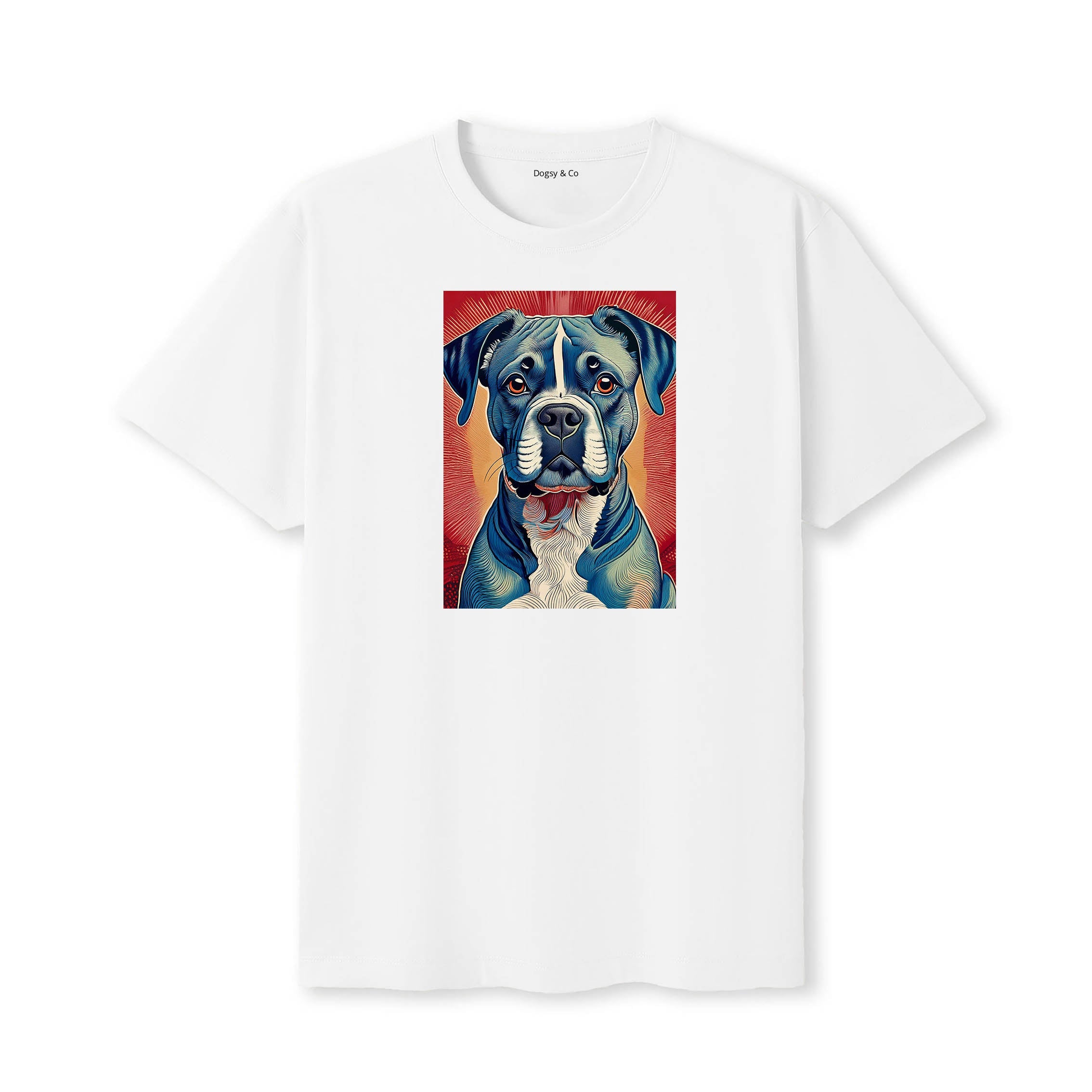 Boxer Hokusai Dog Portrait T-Shirt White