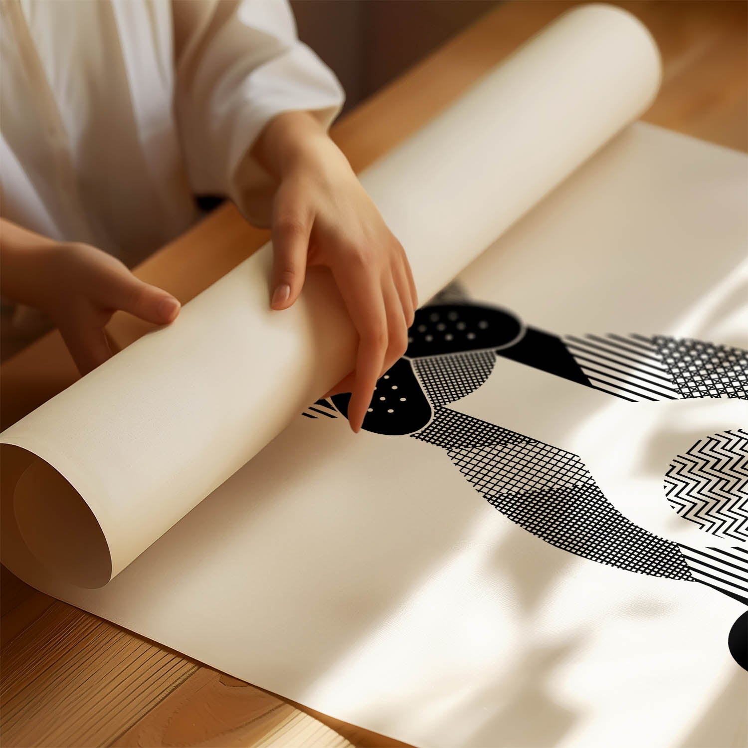 Boxer Geometric Line Art Print - Framed Mockup