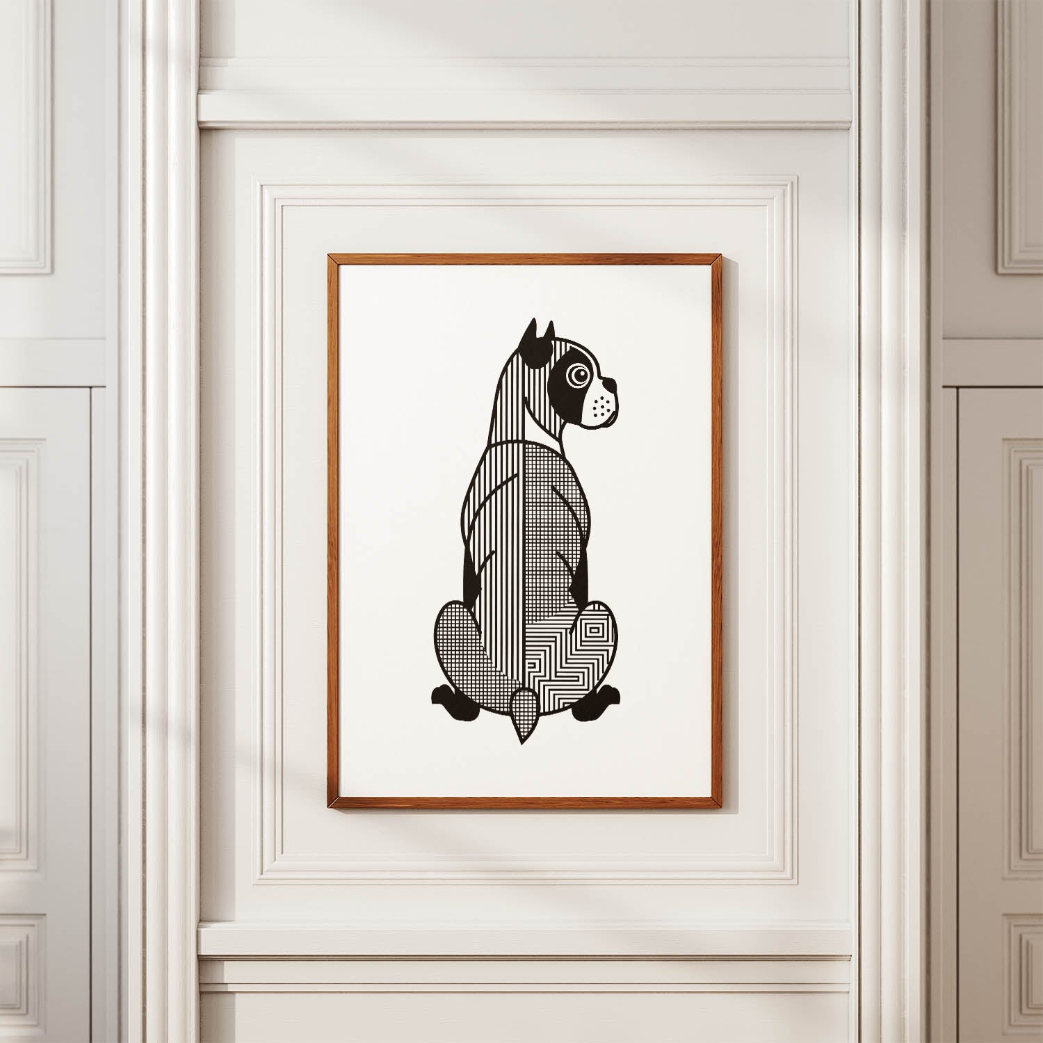 Boxer Geometric Line Art mockup