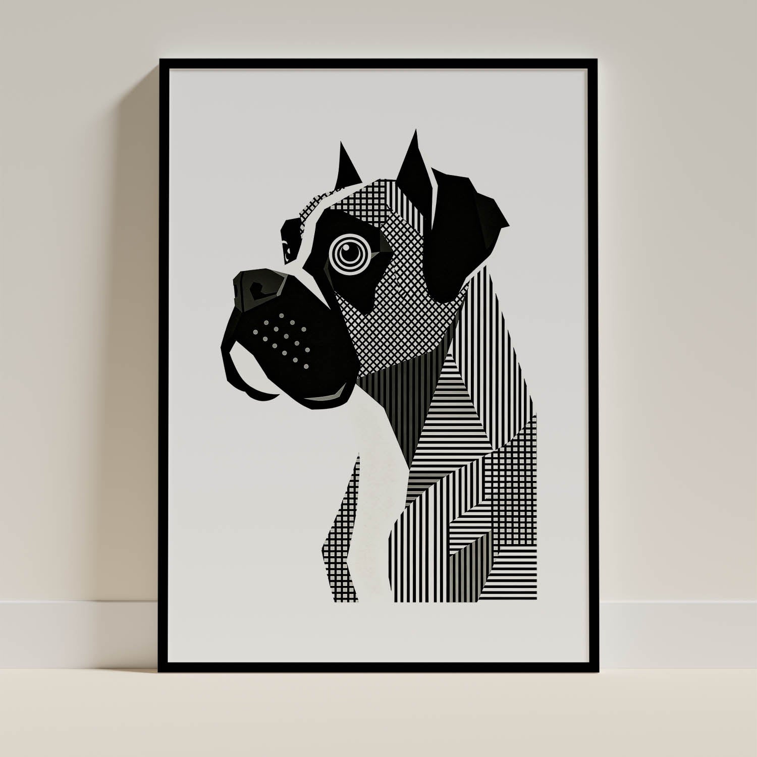 Boxer Geometric Line Art mockup