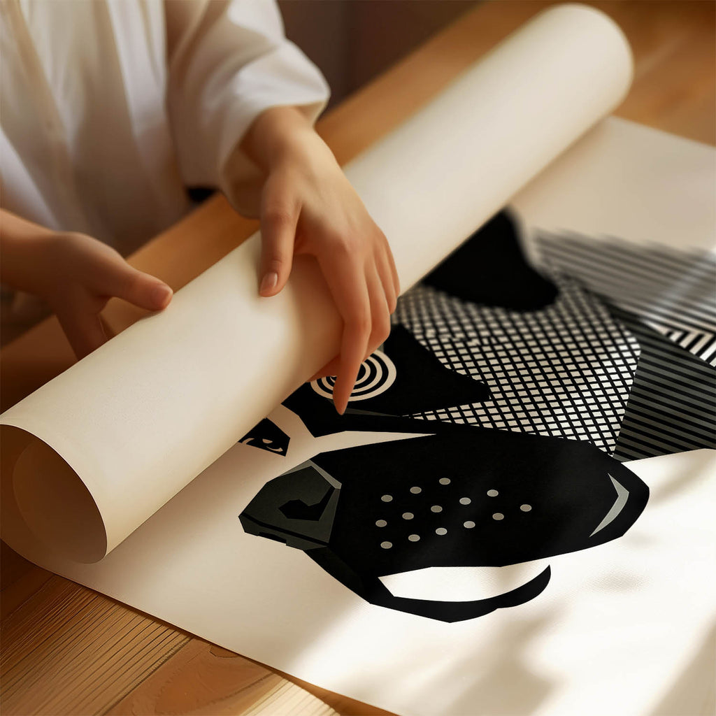 Boxer Geometric Line Art mockup