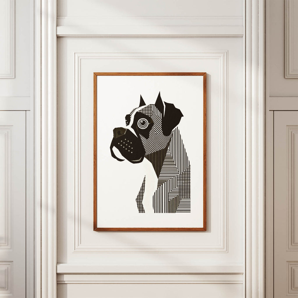 Boxer Geometric Line Art mockup
