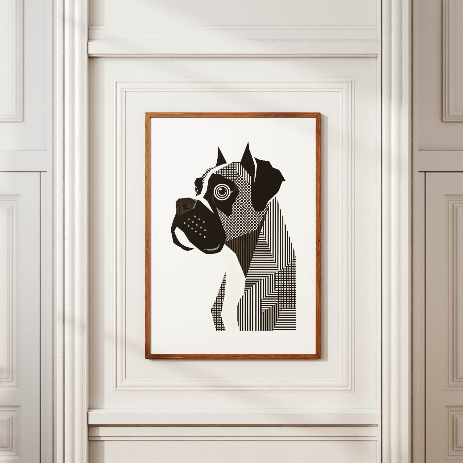 Boxer Geometric Line Art mockup