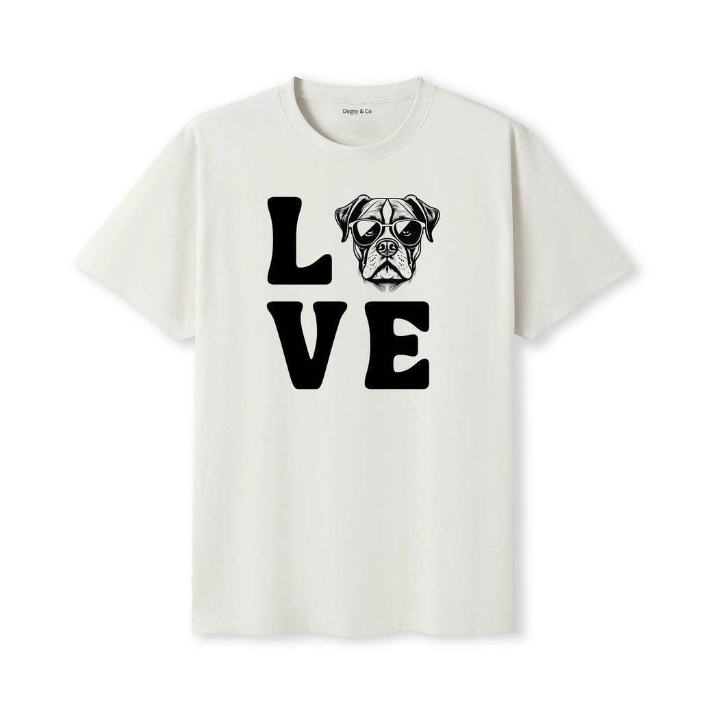 Boxer LOVE DOGS Tshirt - Natural