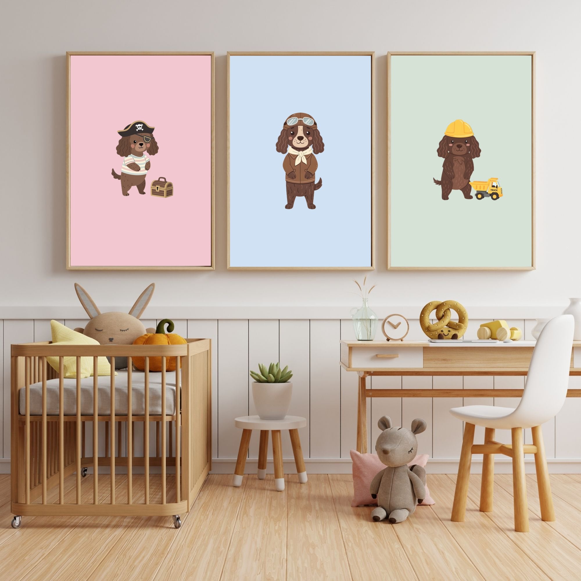 Boykin Spaniel Kids Nursery Wall Art Print Bundle — 22 Dog Costume Designs, 5 Colours, 6 Print Sizes | Digital Download