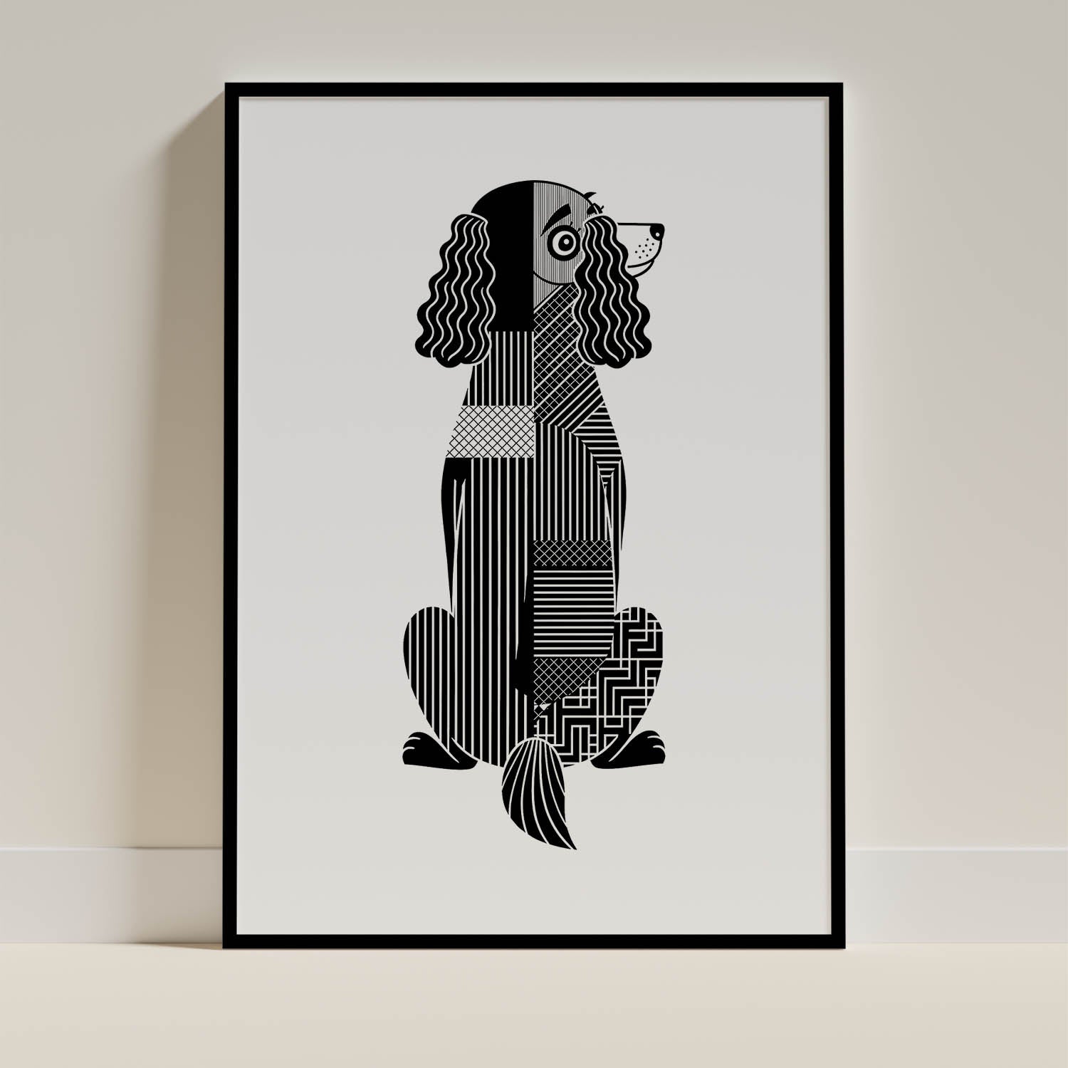 Boykin Spaniel Geometric Line Art mockup