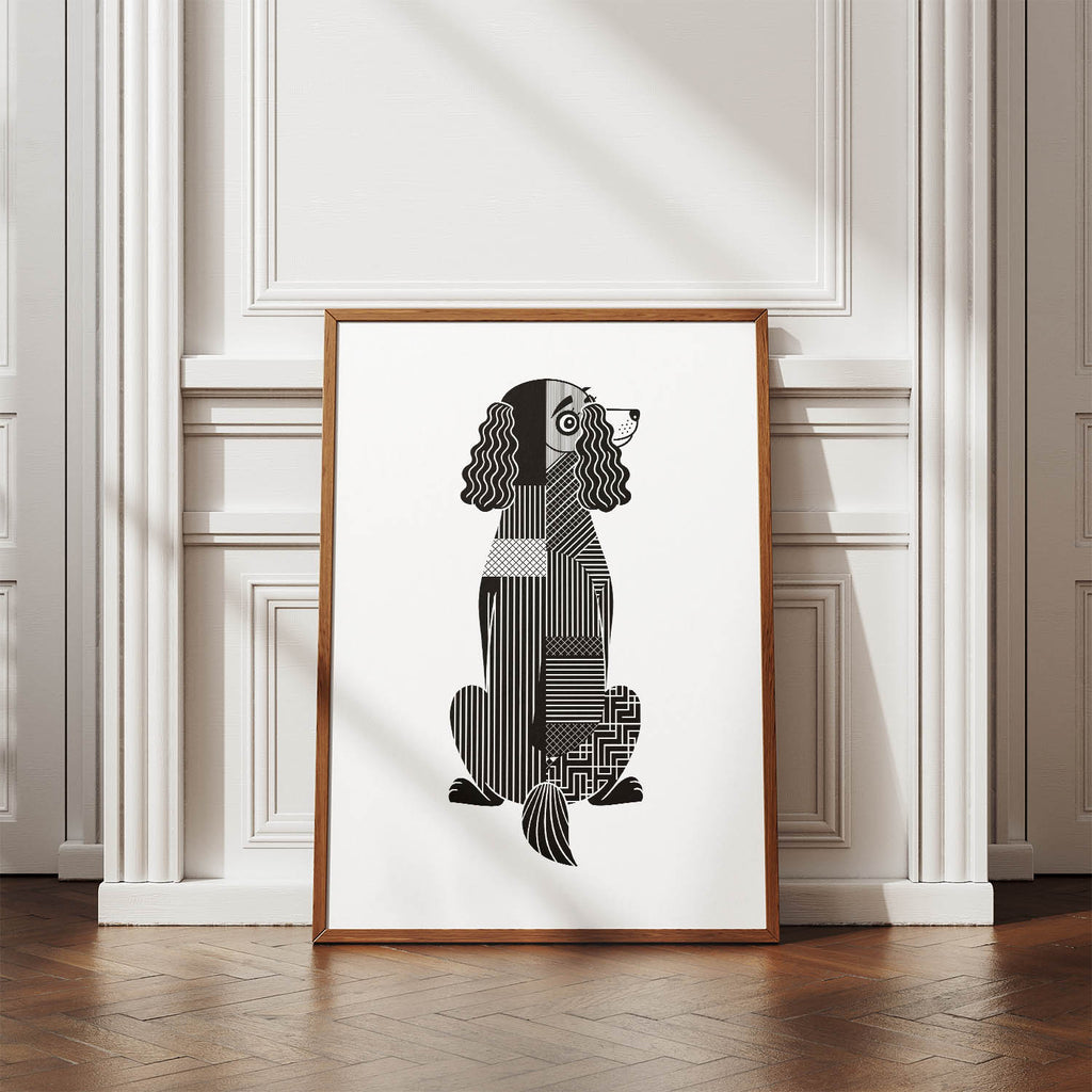 Boykin Spaniel Geometric Line Art mockup