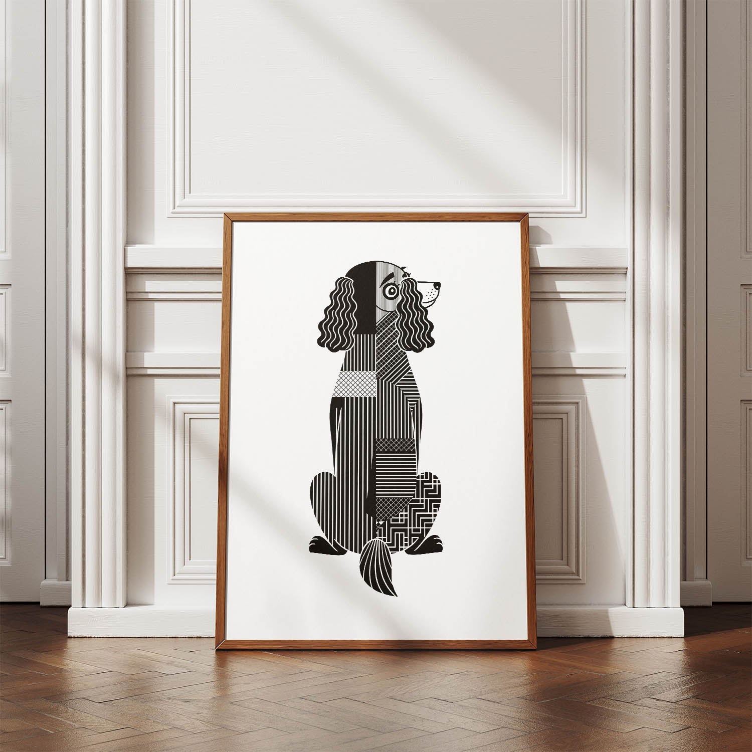 Boykin Spaniel Geometric Line Art mockup