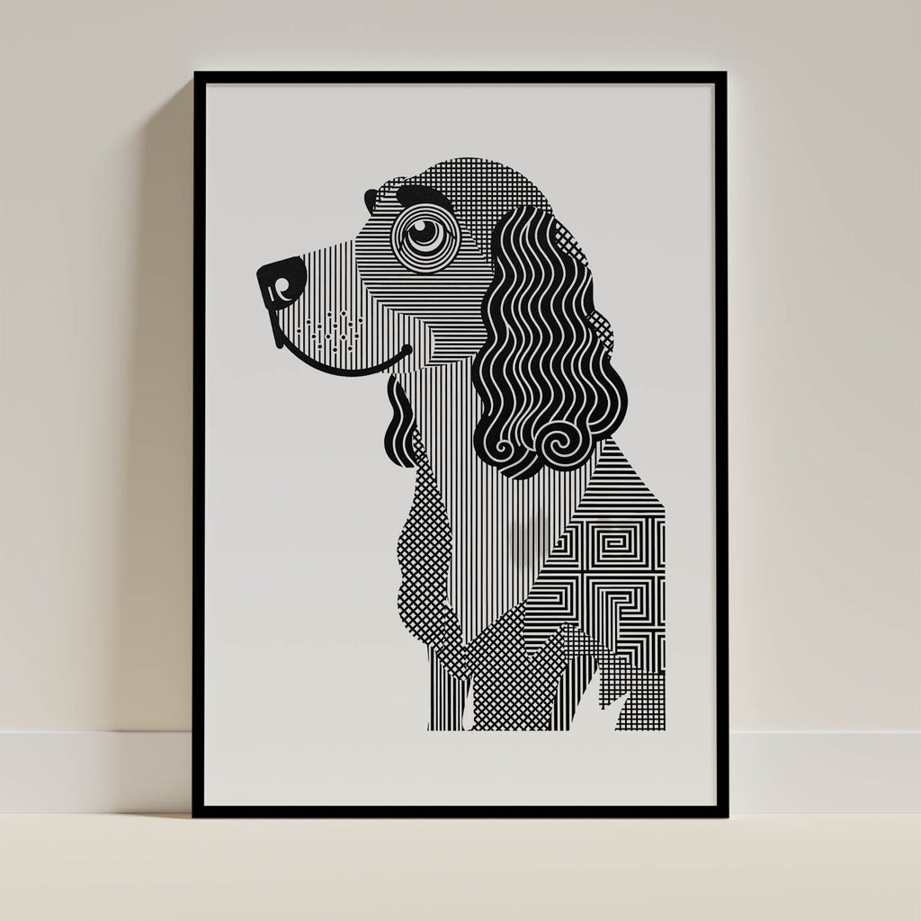 Boykin Spaniel Geometric Line Art mockup