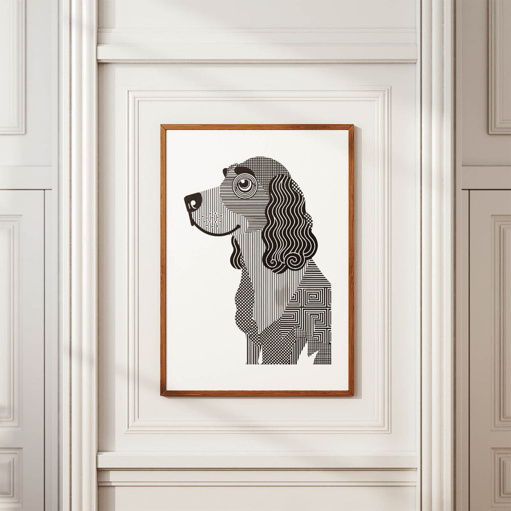 Boykin Spaniel Geometric Line Art mockup