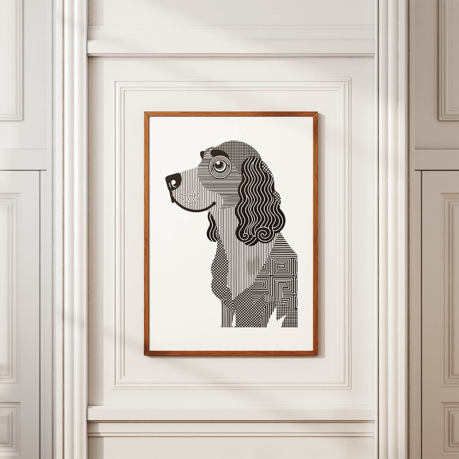 Boykin Spaniel Geometric Line Art mockup