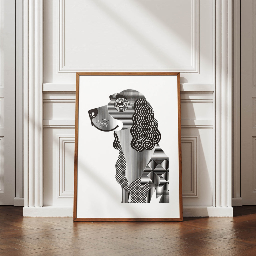 Boykin Spaniel Geometric Line Art mockup