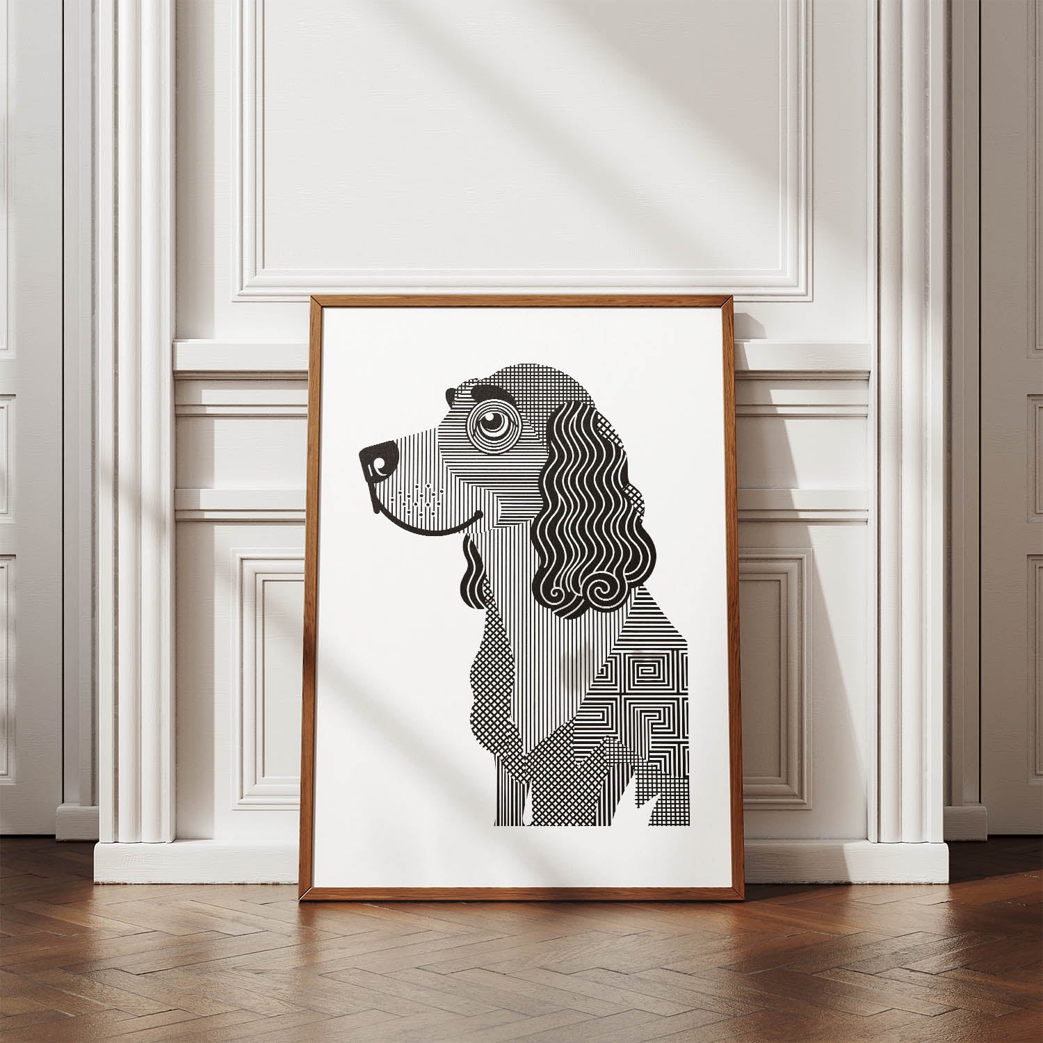 Boykin Spaniel Geometric Line Art mockup
