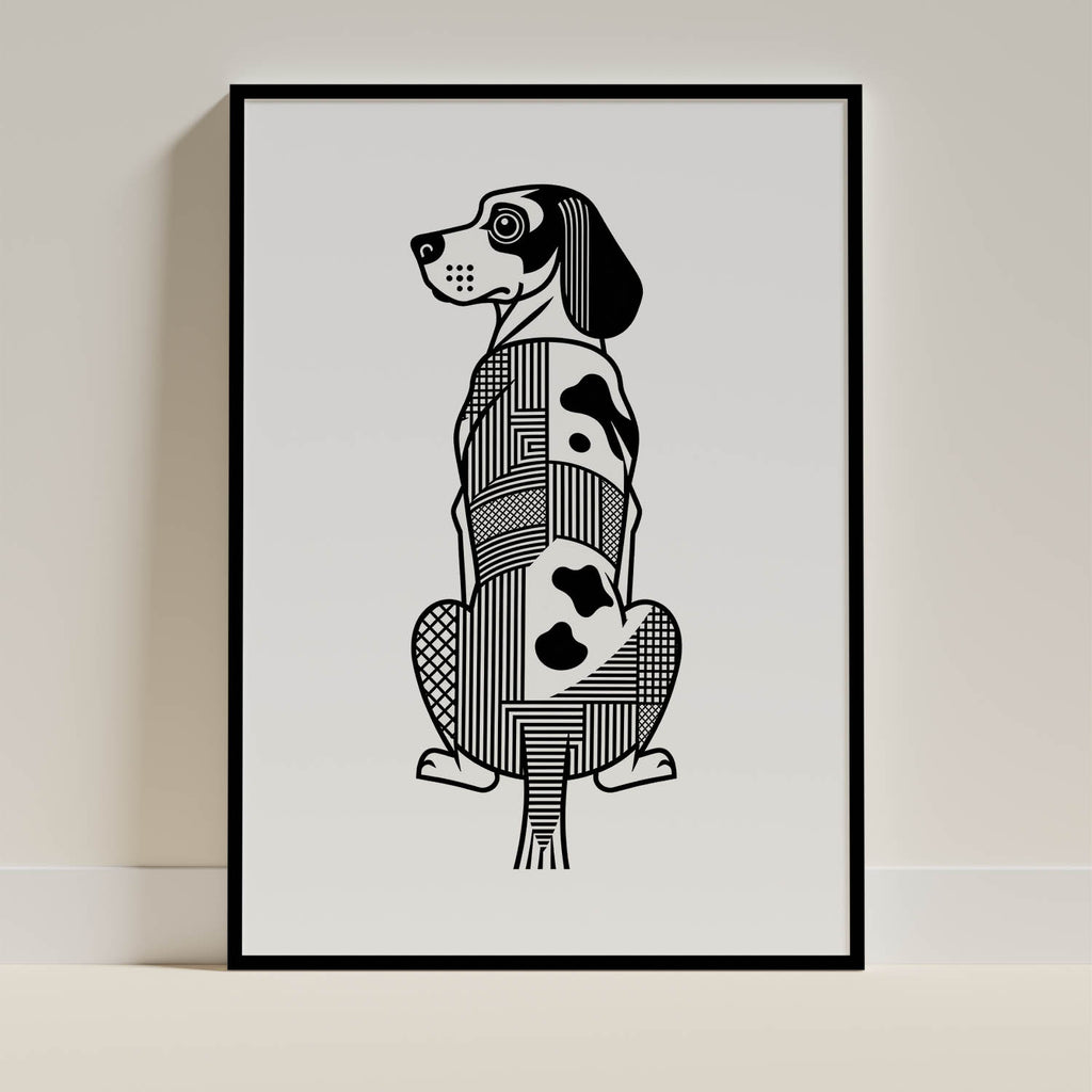 Bracco Italiano Geometric Line Art mockup
