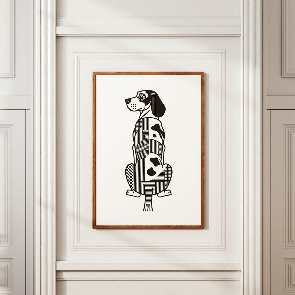Bracco Italiano Geometric Line Art mockup