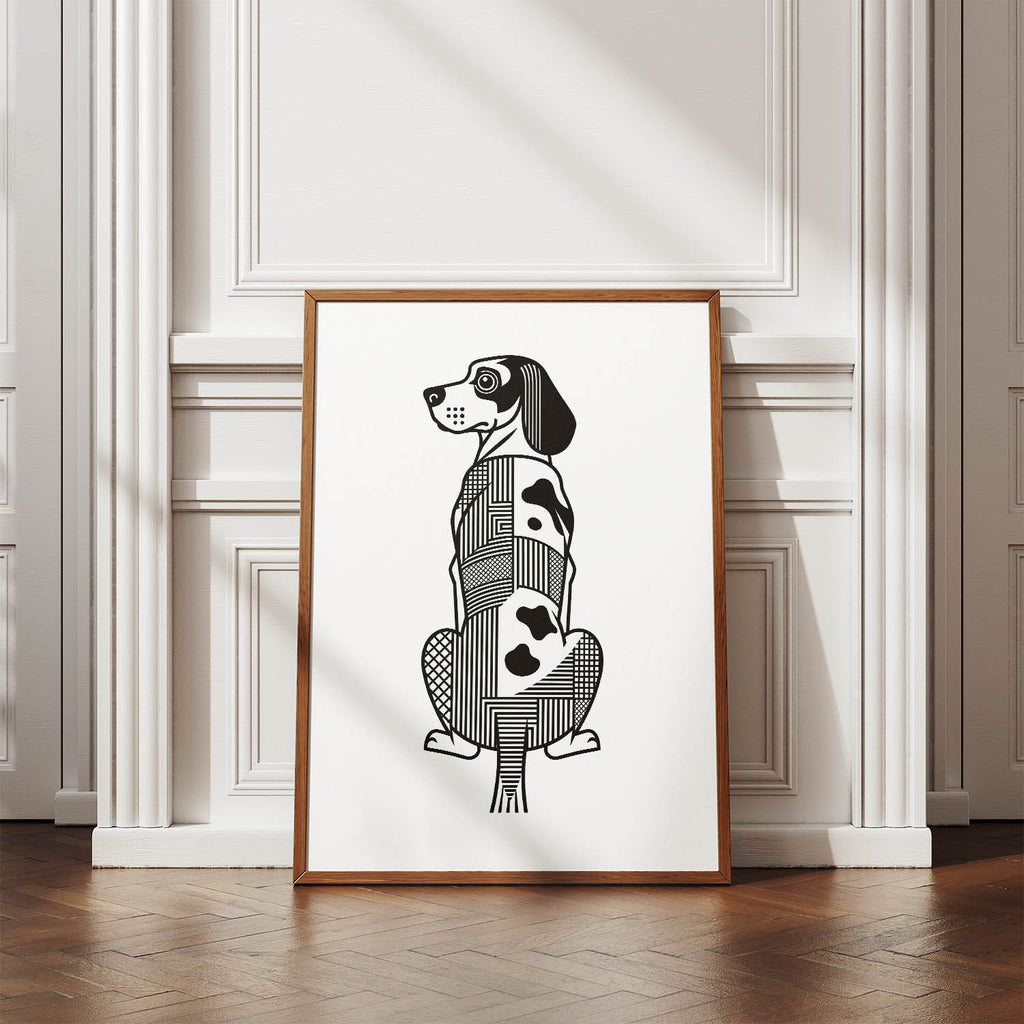 Bracco Italiano Geometric Line Art mockup