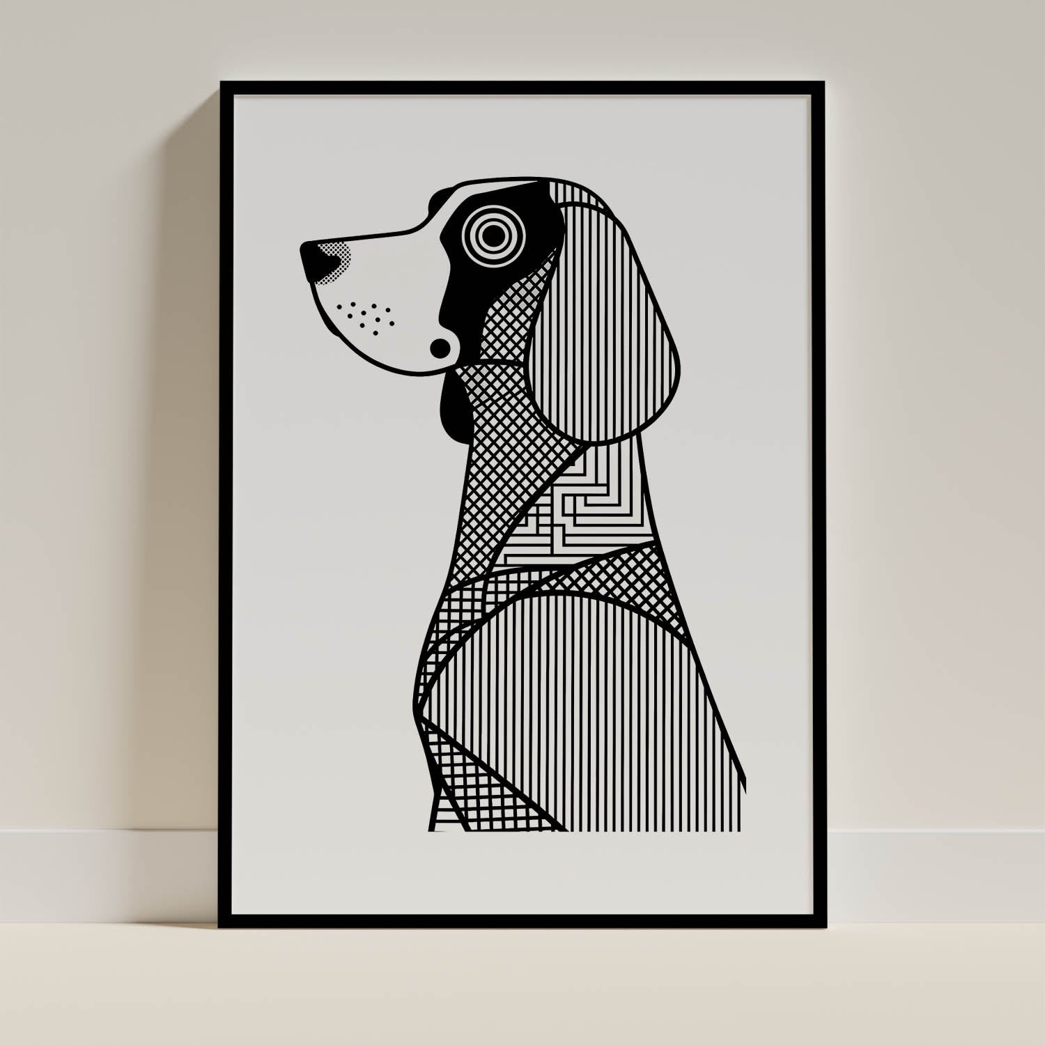 Bracco Italiano Geometric Line Art mockup