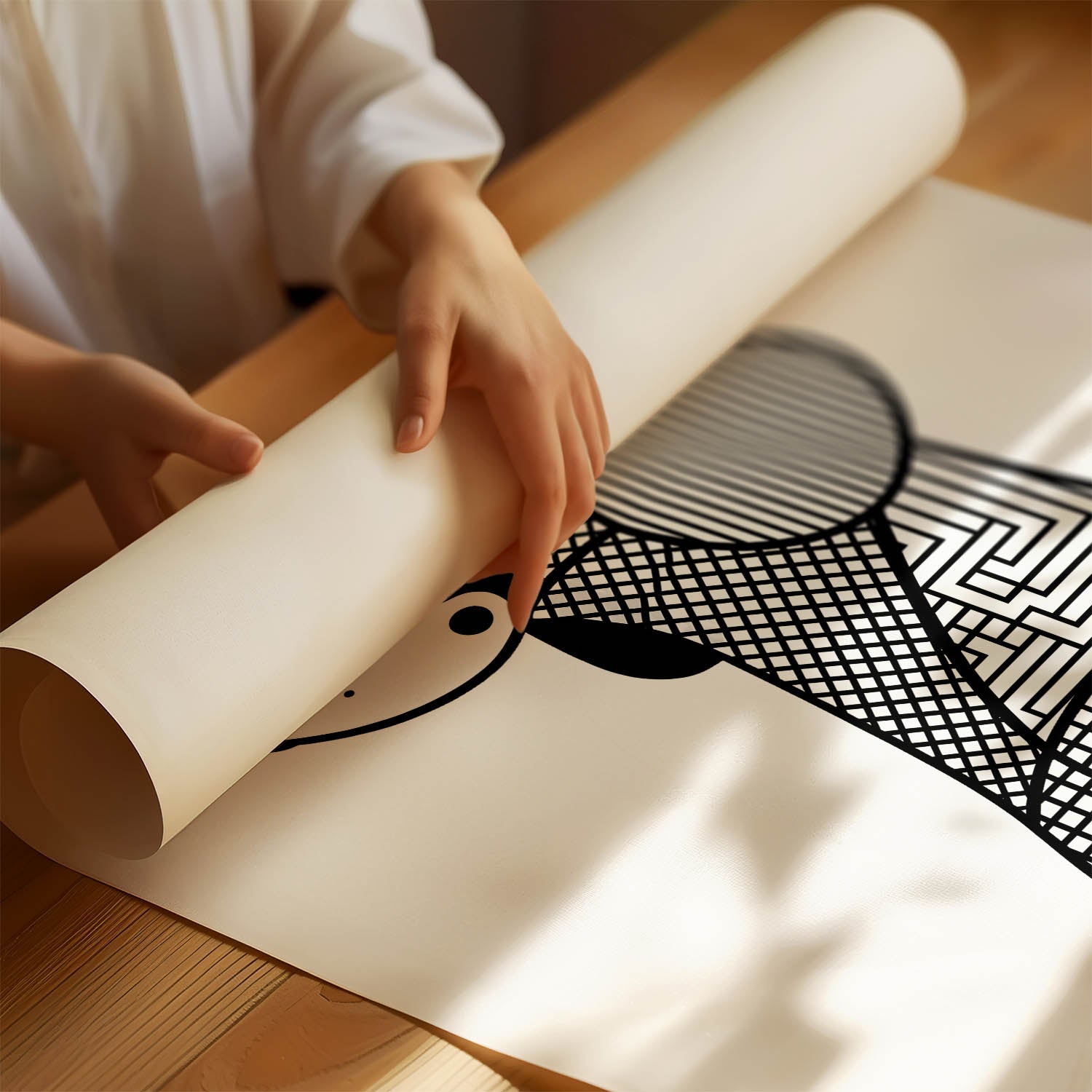 Bracco Italiano Geometric Line Art mockup