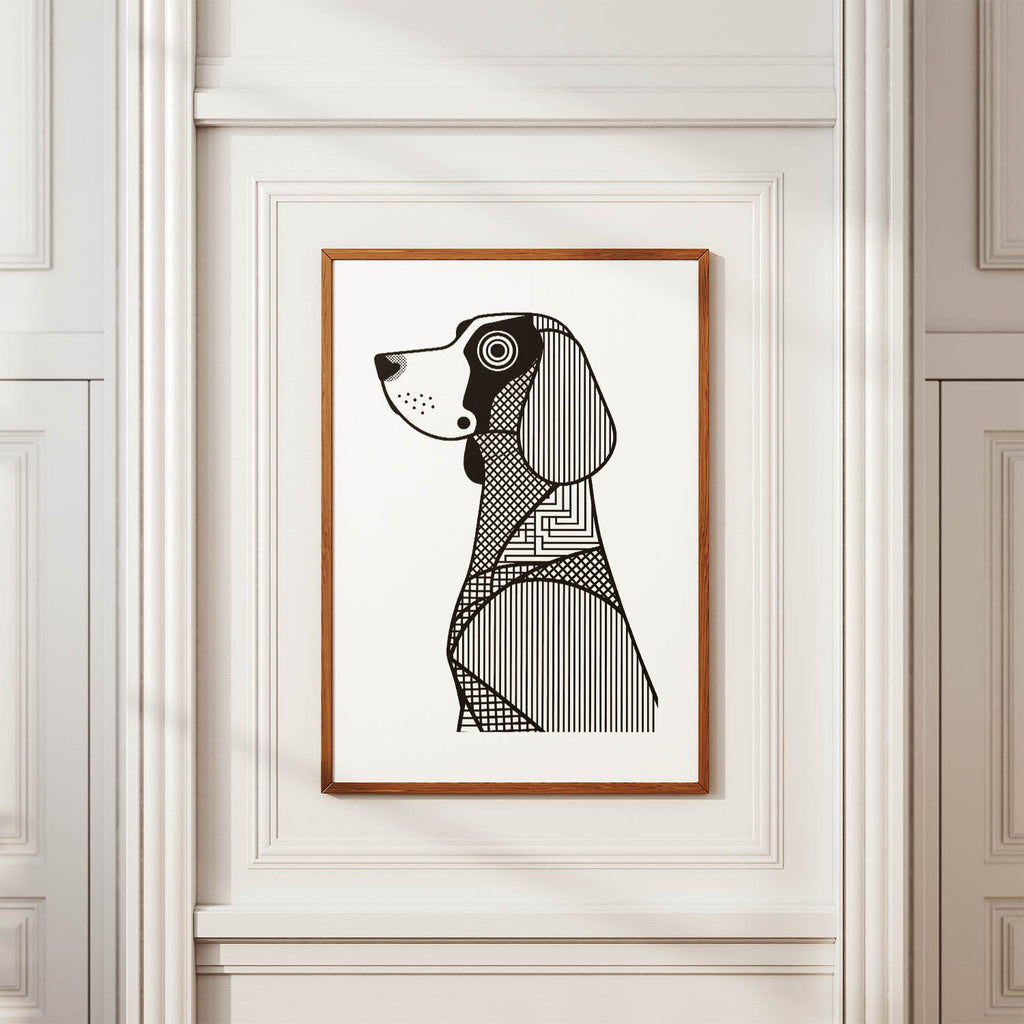 Bracco Italiano Geometric Line Art mockup