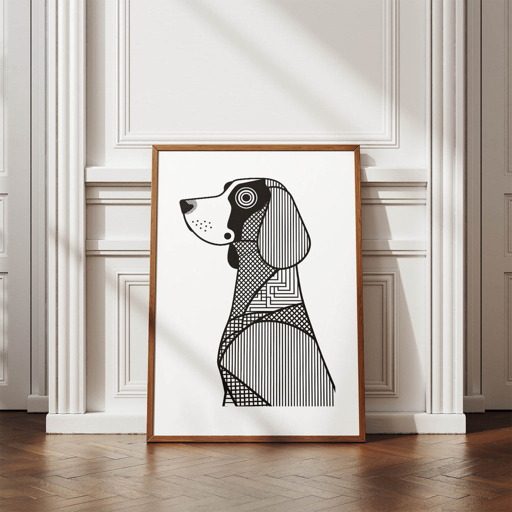Bracco Italiano Geometric Line Art mockup