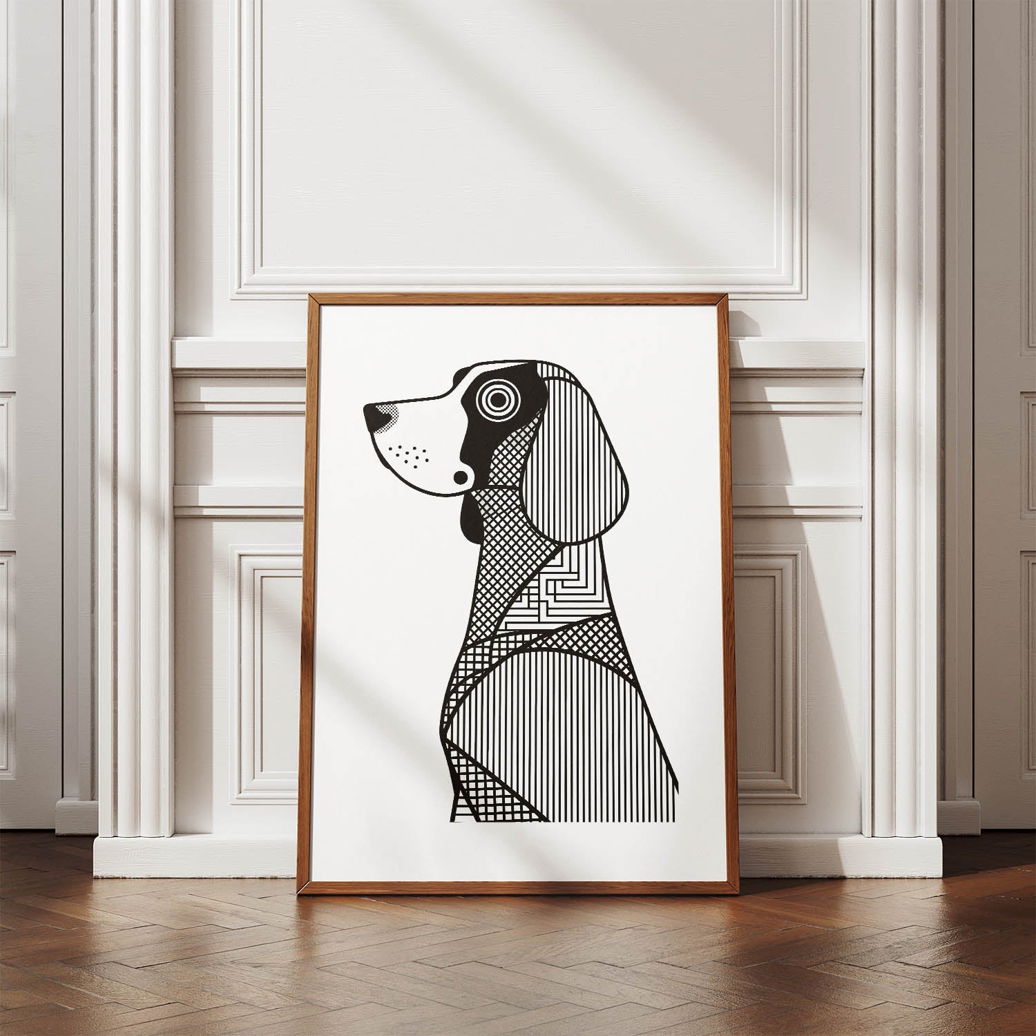 Bracco Italiano Geometric Line Art mockup