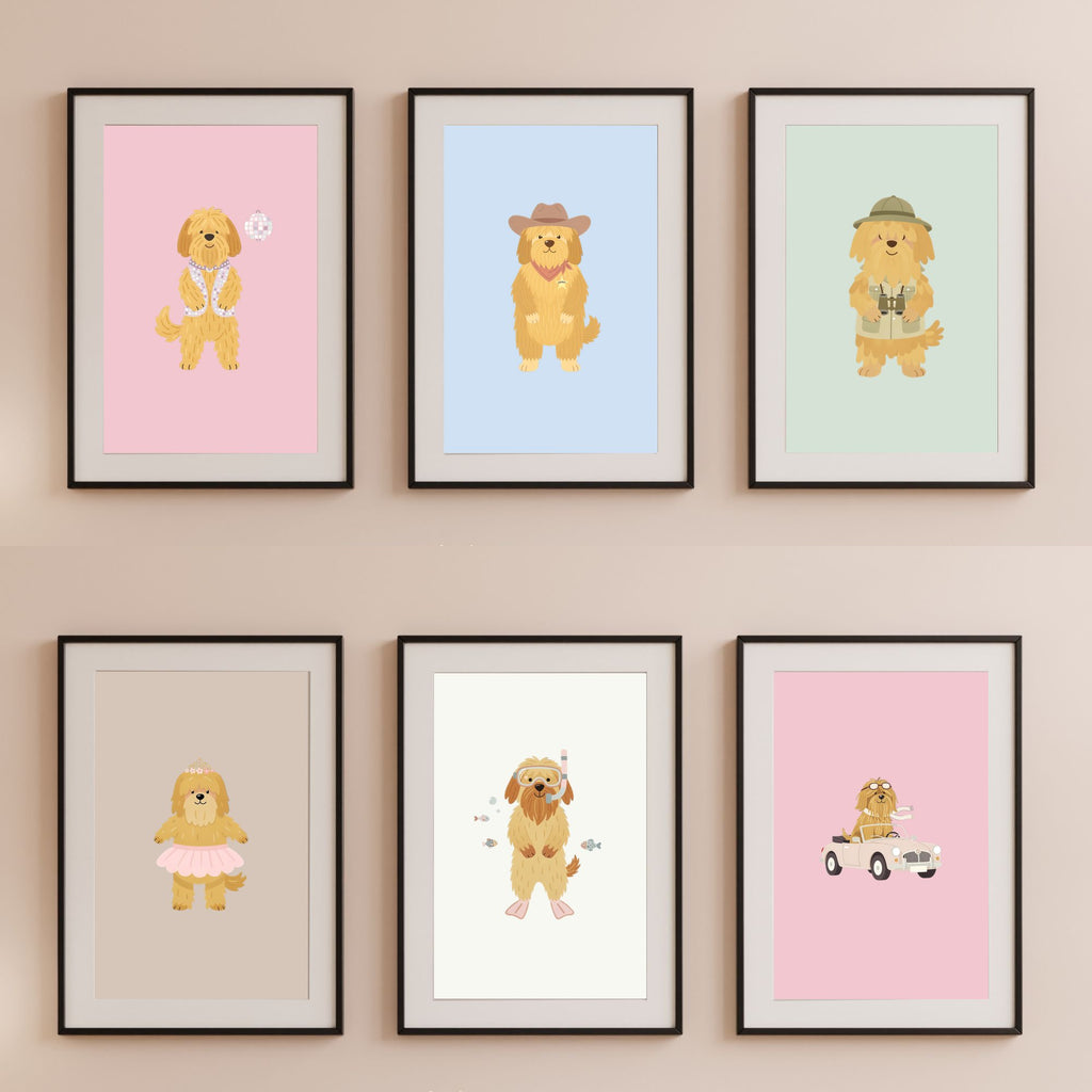 Briard Kids Nursery Wall Art Print Bundle — 22 Dog Costume Designs, 5 Colours, 6 Print Sizes | Digital Download