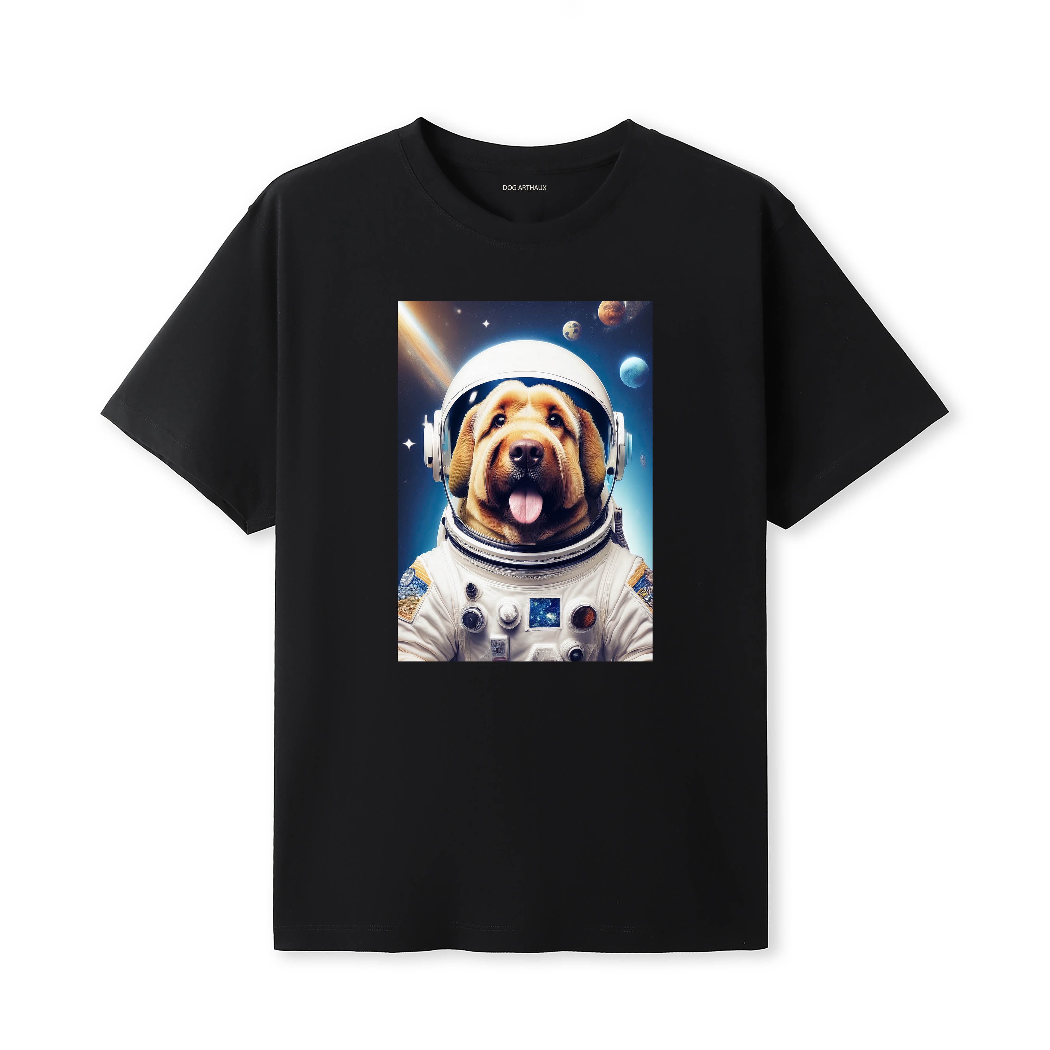 Briard Astronaut Dog T-shirt - Black | Dogsy & Co