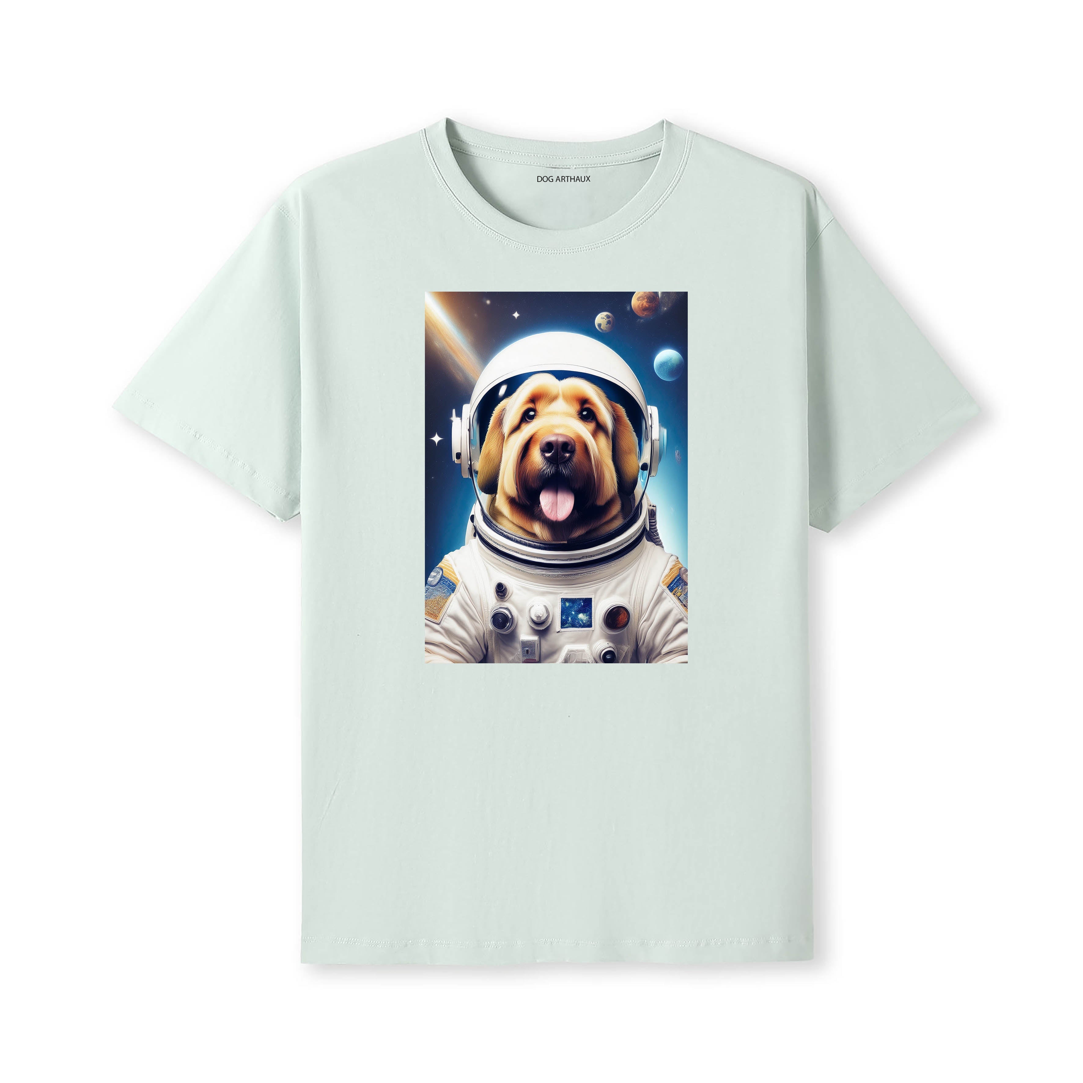 Briard Astronaut Dog T-shirt - Mint