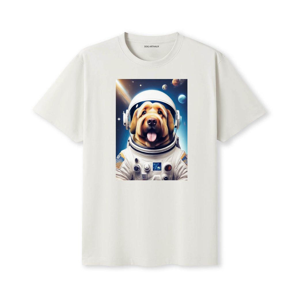 Briard Astronaut Dog T-shirt - Natural